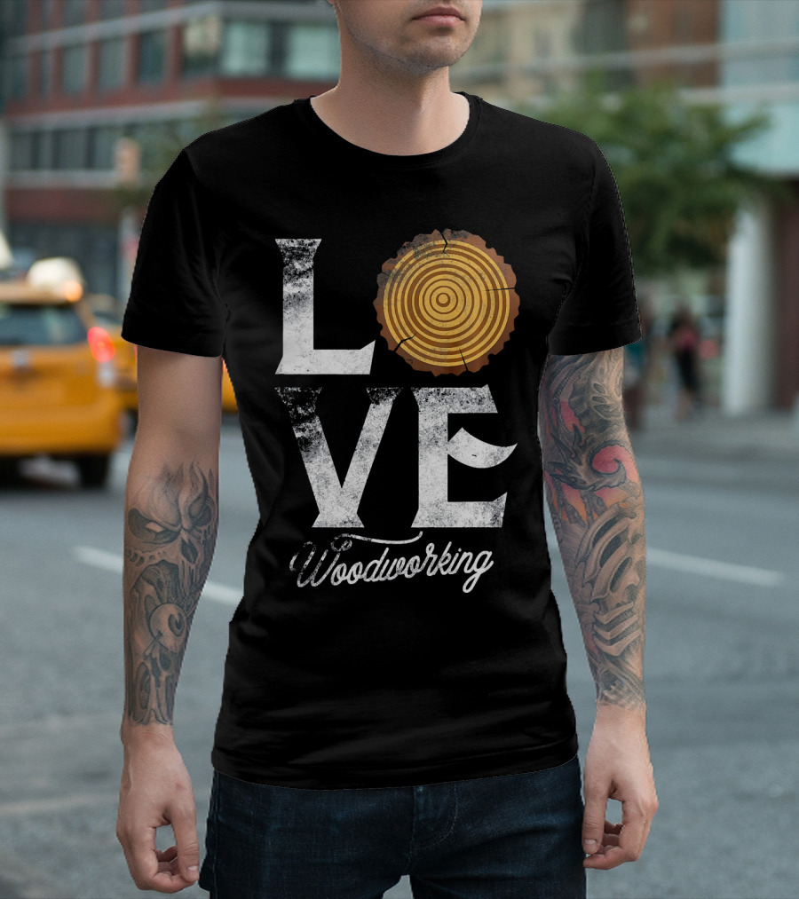 Love Woodworking Carpenter Woodworker Tree Rings T-Shirt