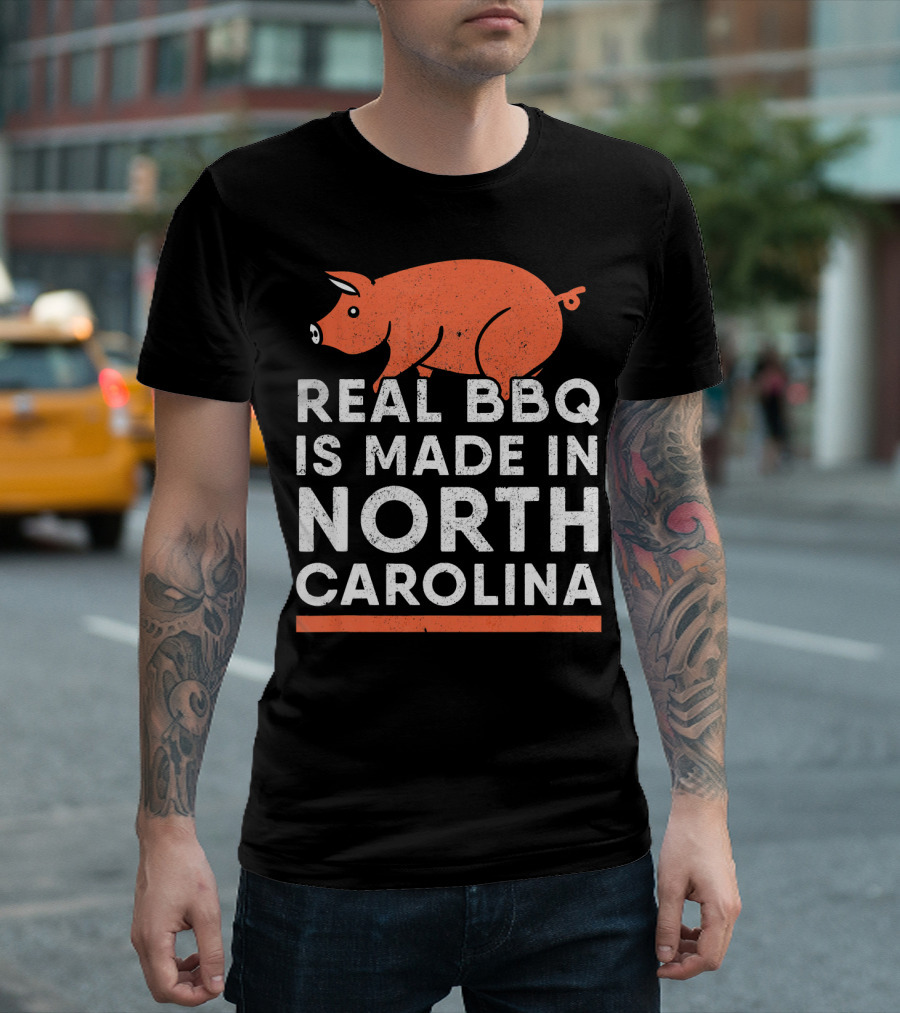 Real BBQ Is Made In North Carolina Pig T-Shirt