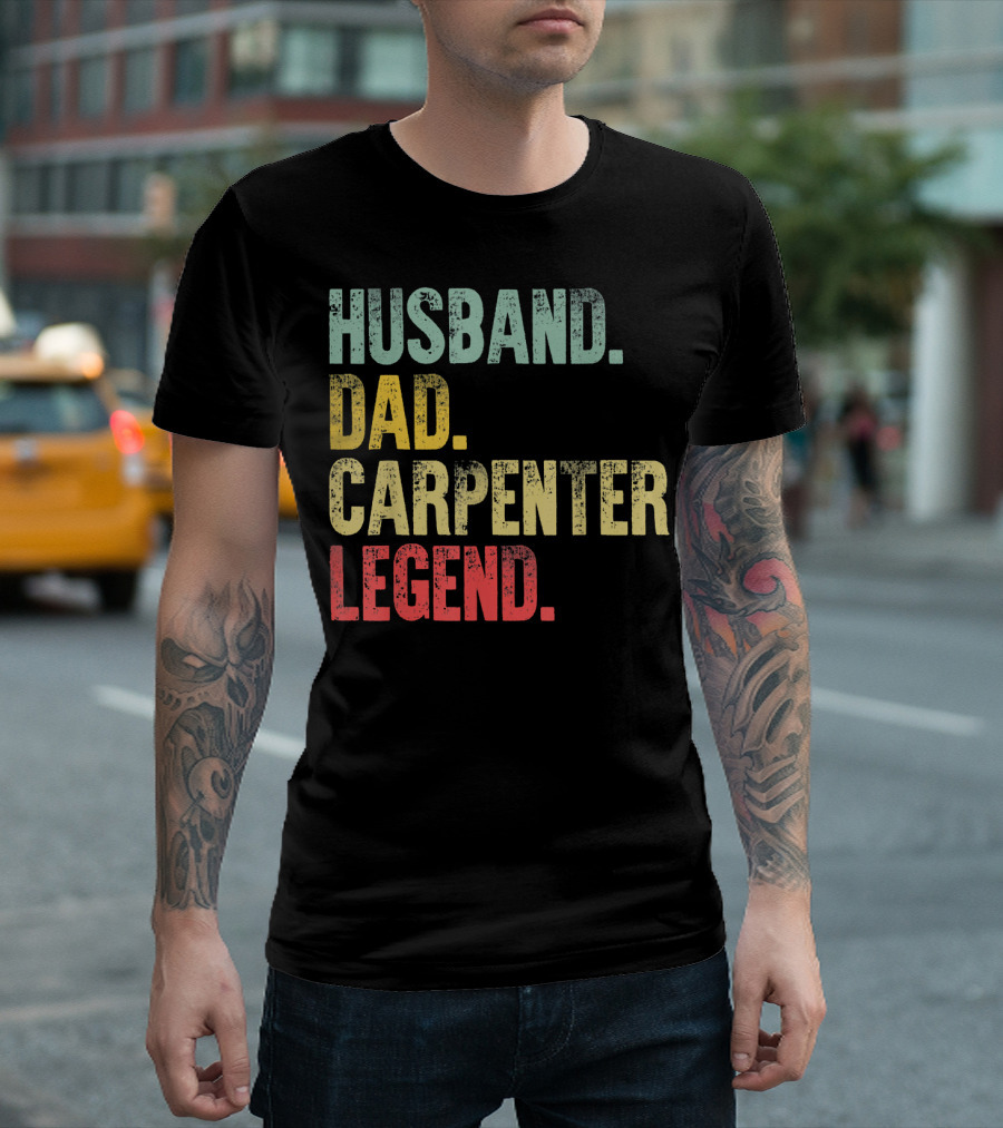 Husband Dad Carpenter Legend Vintage T-Shirt