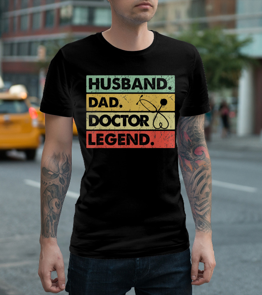 Husband Dad Doctor Legend Retro T-Shirt