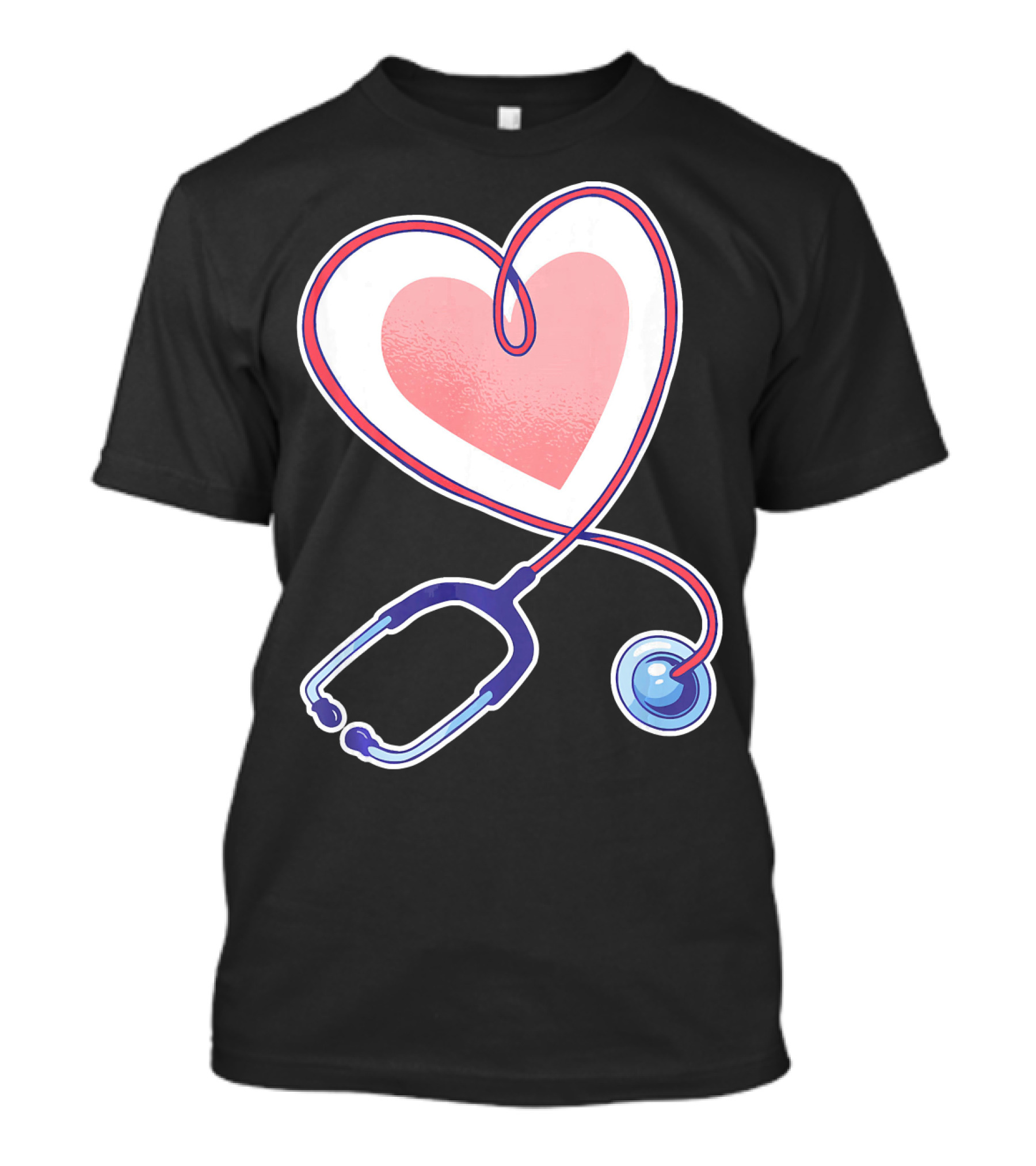 Pink Heart Nurse And Doctor Stethoscope T-Shirt