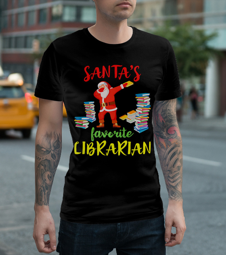 Santa's Favorite Librarian Christmas Fun T-Shirt