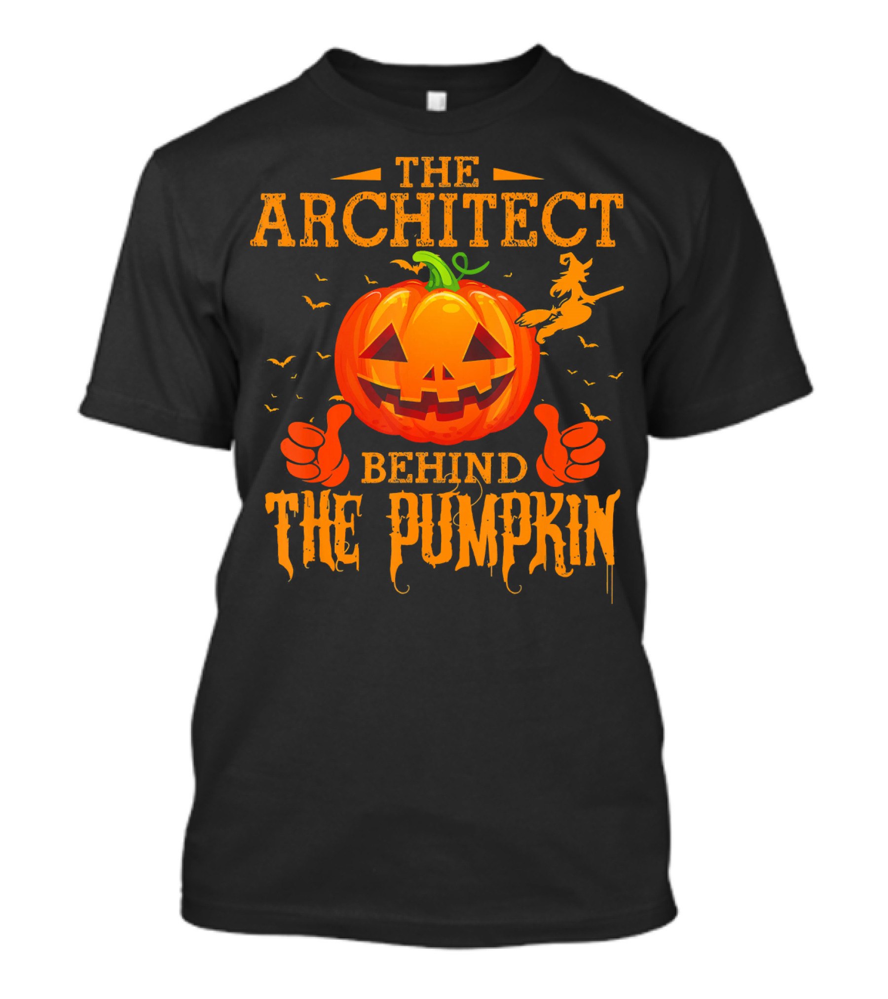 The Architect Behind The Pumpkin Jack-O'-Lantern Witch Bats T-Shirt