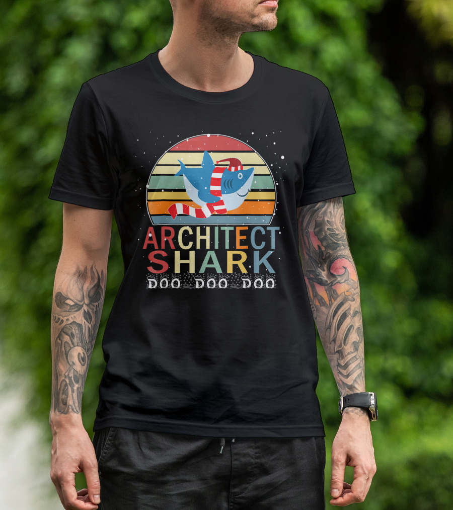 Architect Shark Doo Doo Doo Retro Vintage Fun T-Shirt