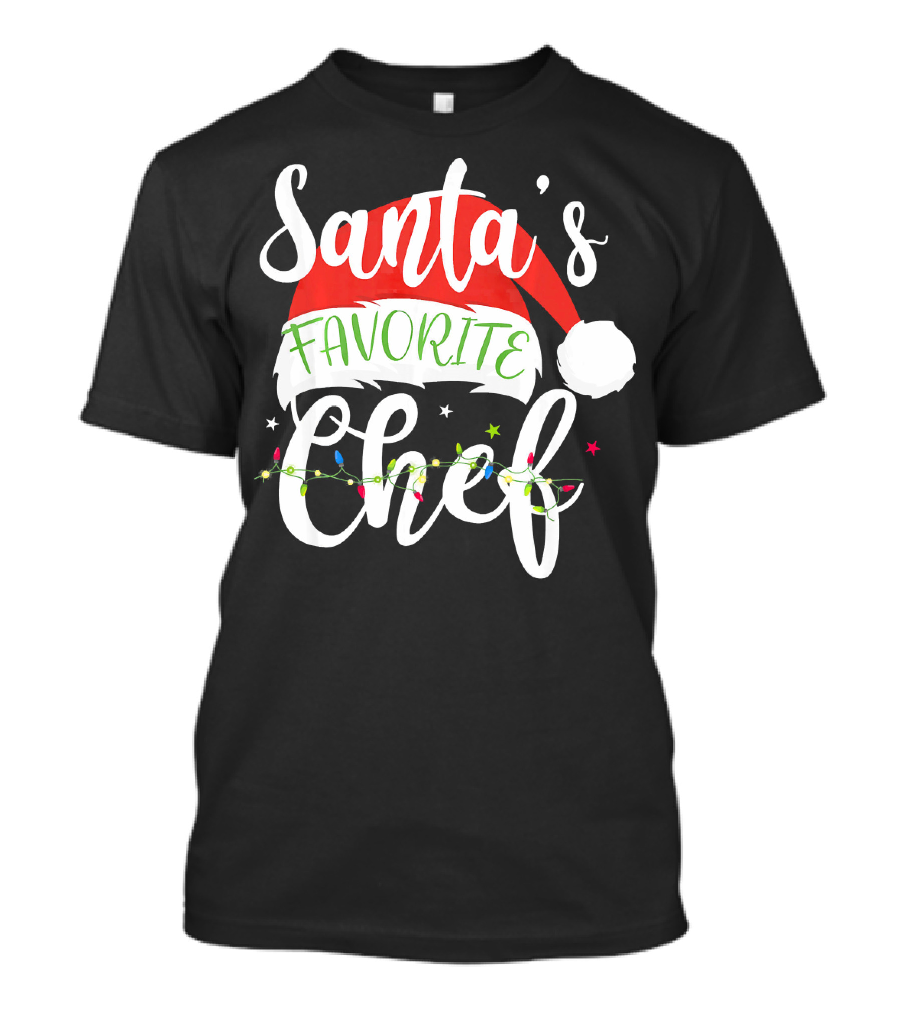 Santa's Favorite Chef Merry Christmas Santa Hat Xmas Cost T-Shirt