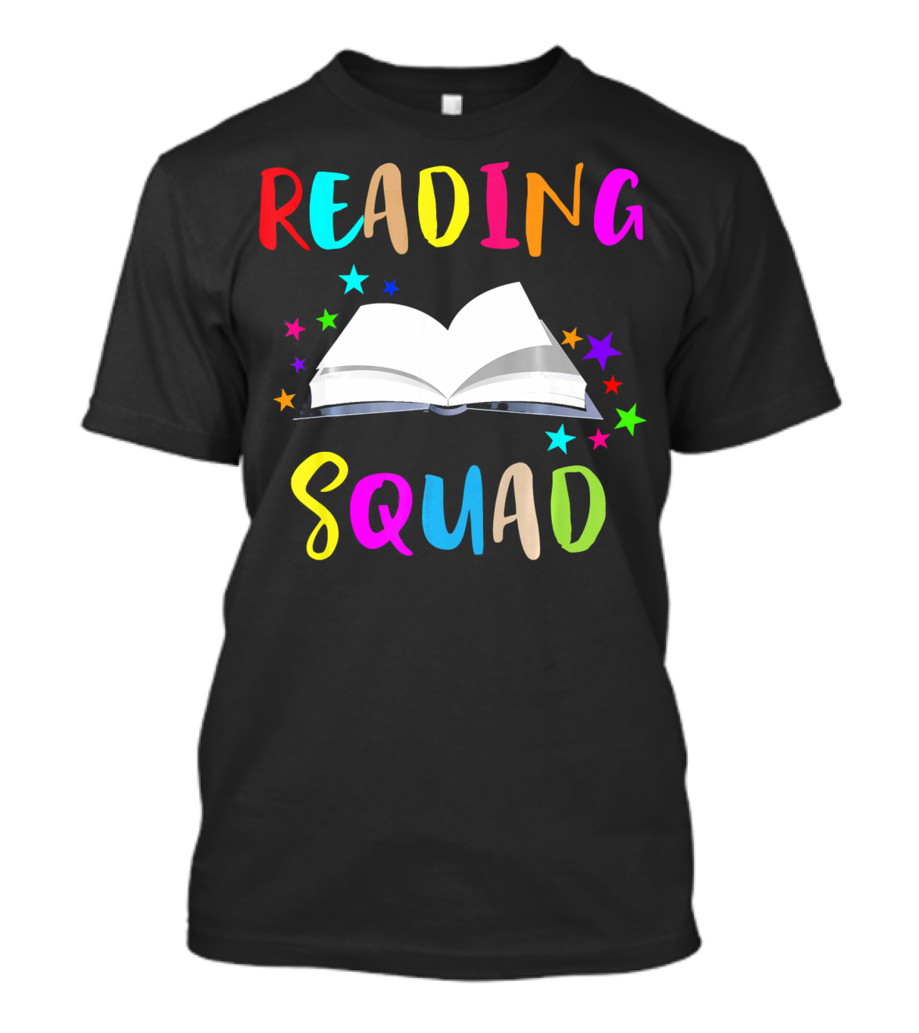 Reading Squad Librarian I Love Books Open Book And Stars T-Shirt