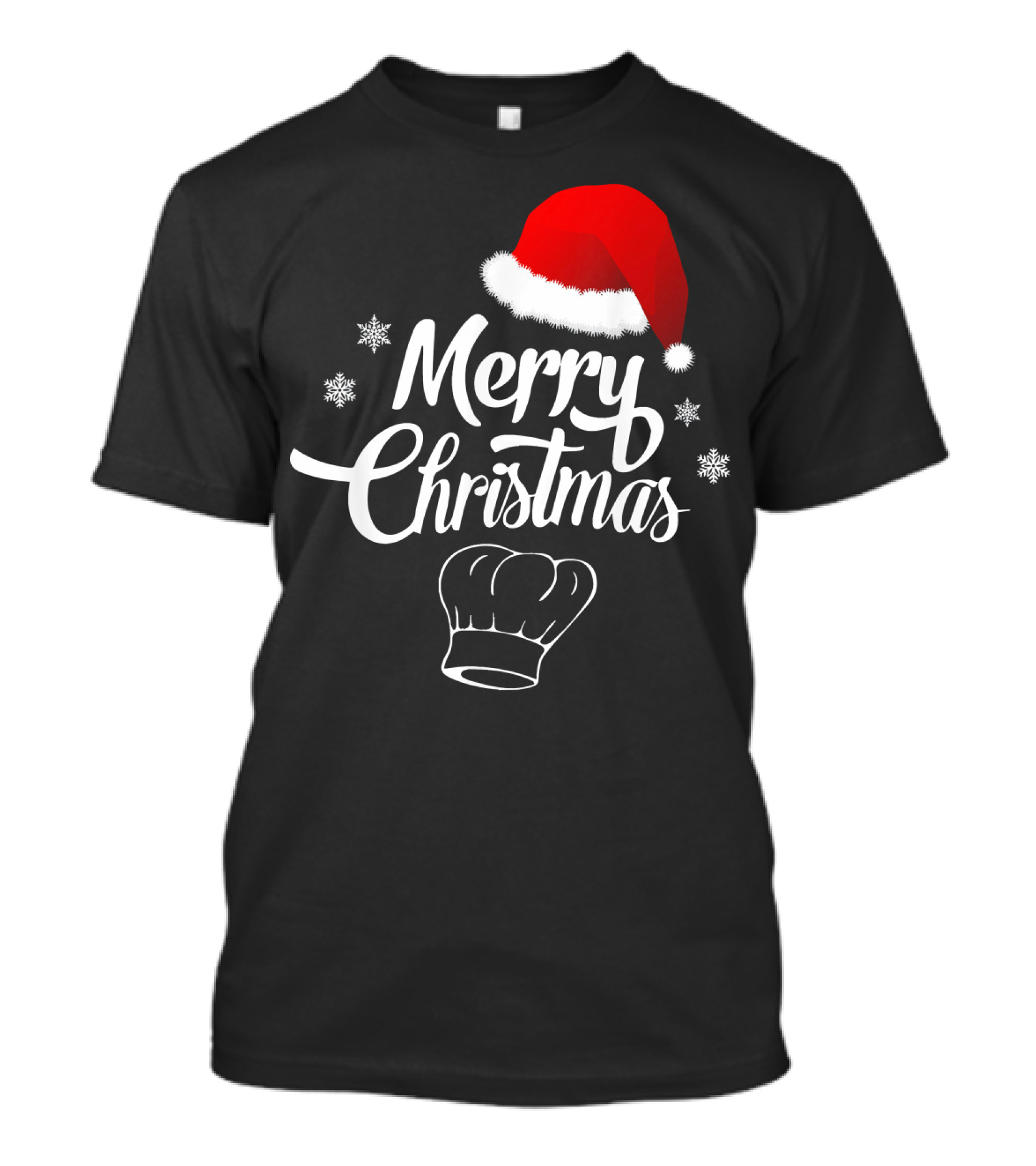 Merry Christmas Santa Hat Chef T-Shirt