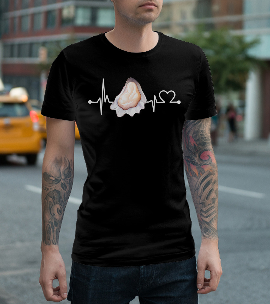 Oyster Heartbeat Funny CookingCook Shell Pulse T-Shirt