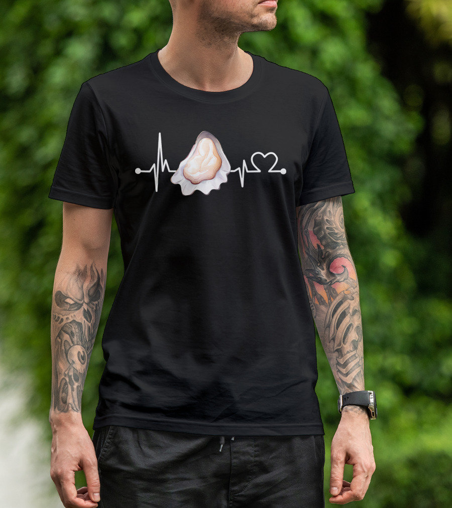 Oyster Heartbeat Funny CookingCook Shell Pulse T-Shirt