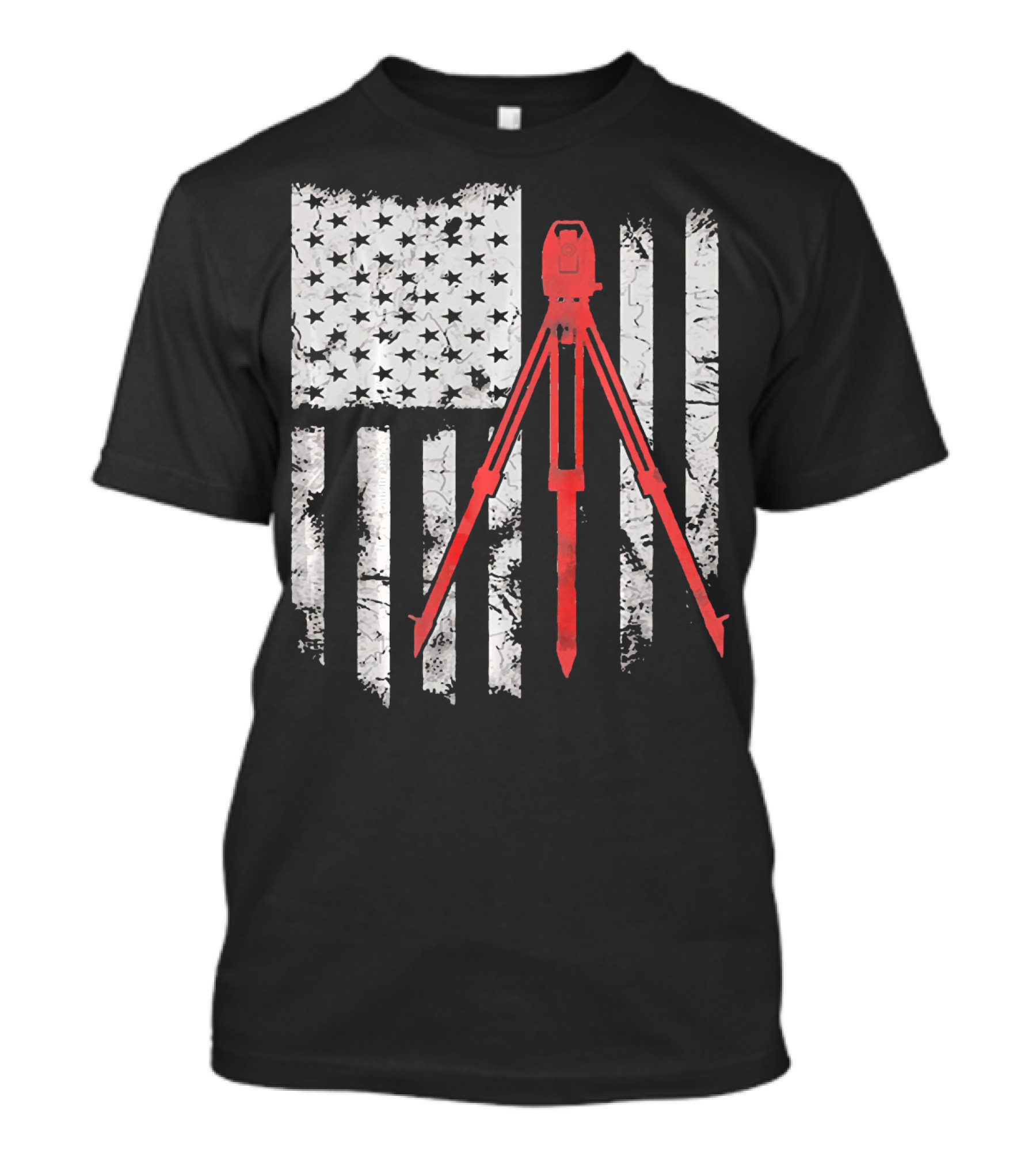 Vintage US Flag Surveyor Equipment T-Shirt