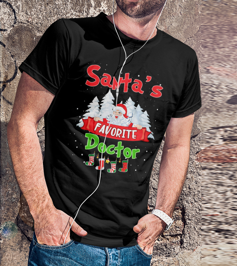 Santa's Favorite Doctor Christmas Holiday T-Shirt