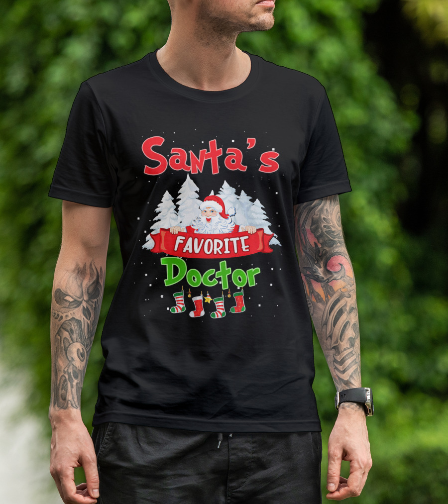 Santa's Favorite Doctor Christmas Holiday T-Shirt
