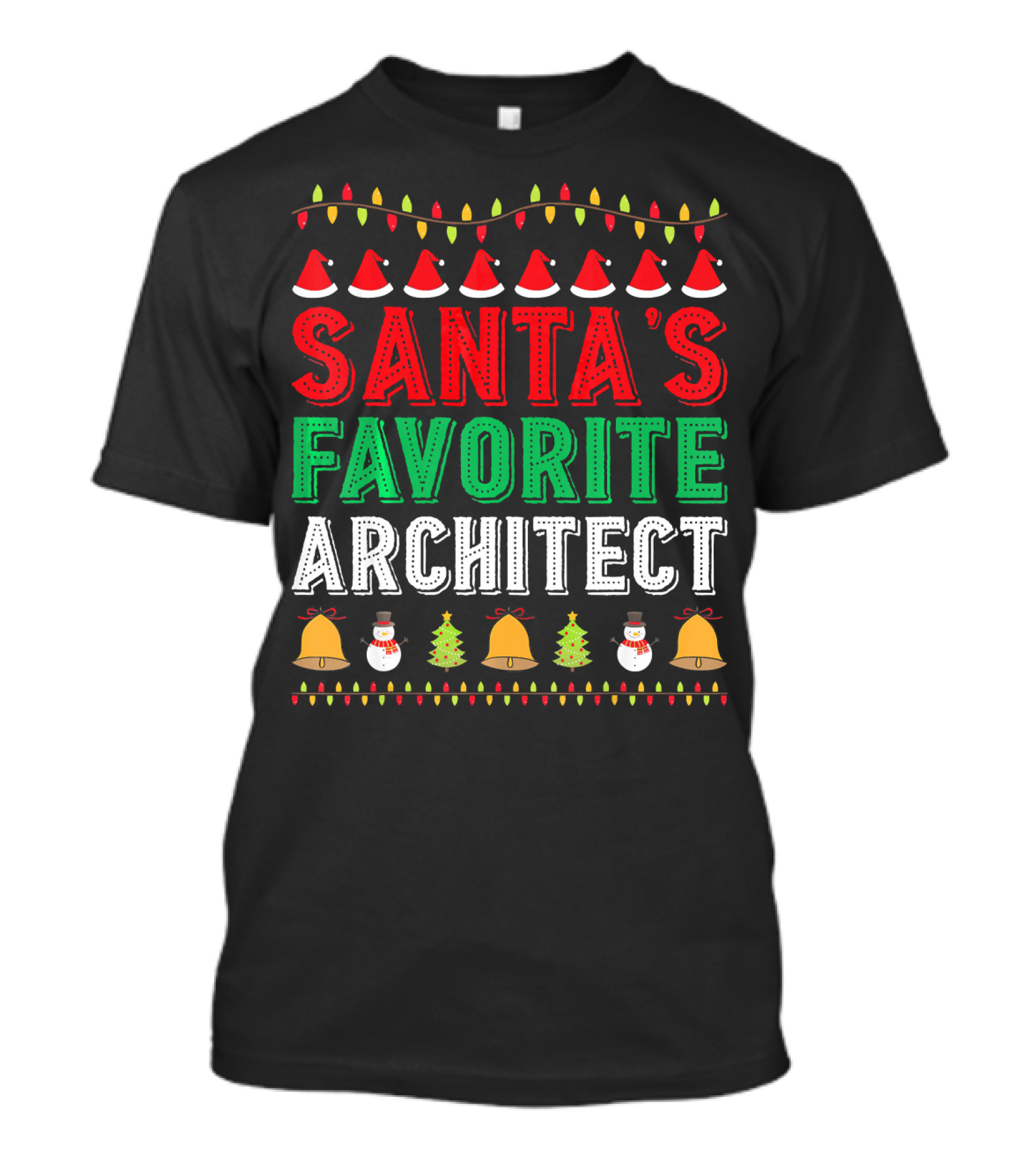 Santa's Favorite Architect Christmas Ornaments And Festive Holiday Hats T-Shirt