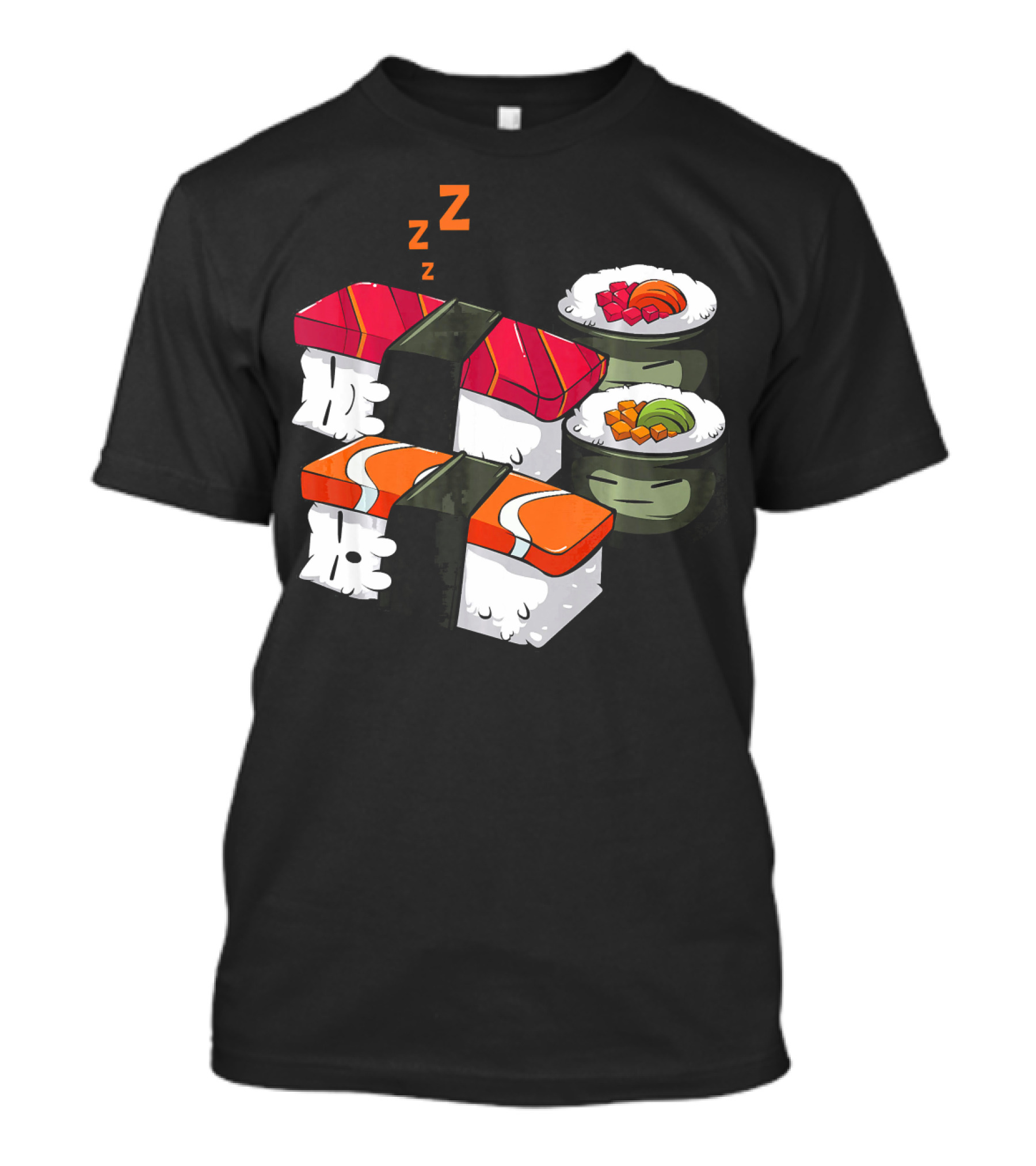 Sleepy Sushi Japanese Cuisine Sleeping Nigiri And Rolls T-Shirt