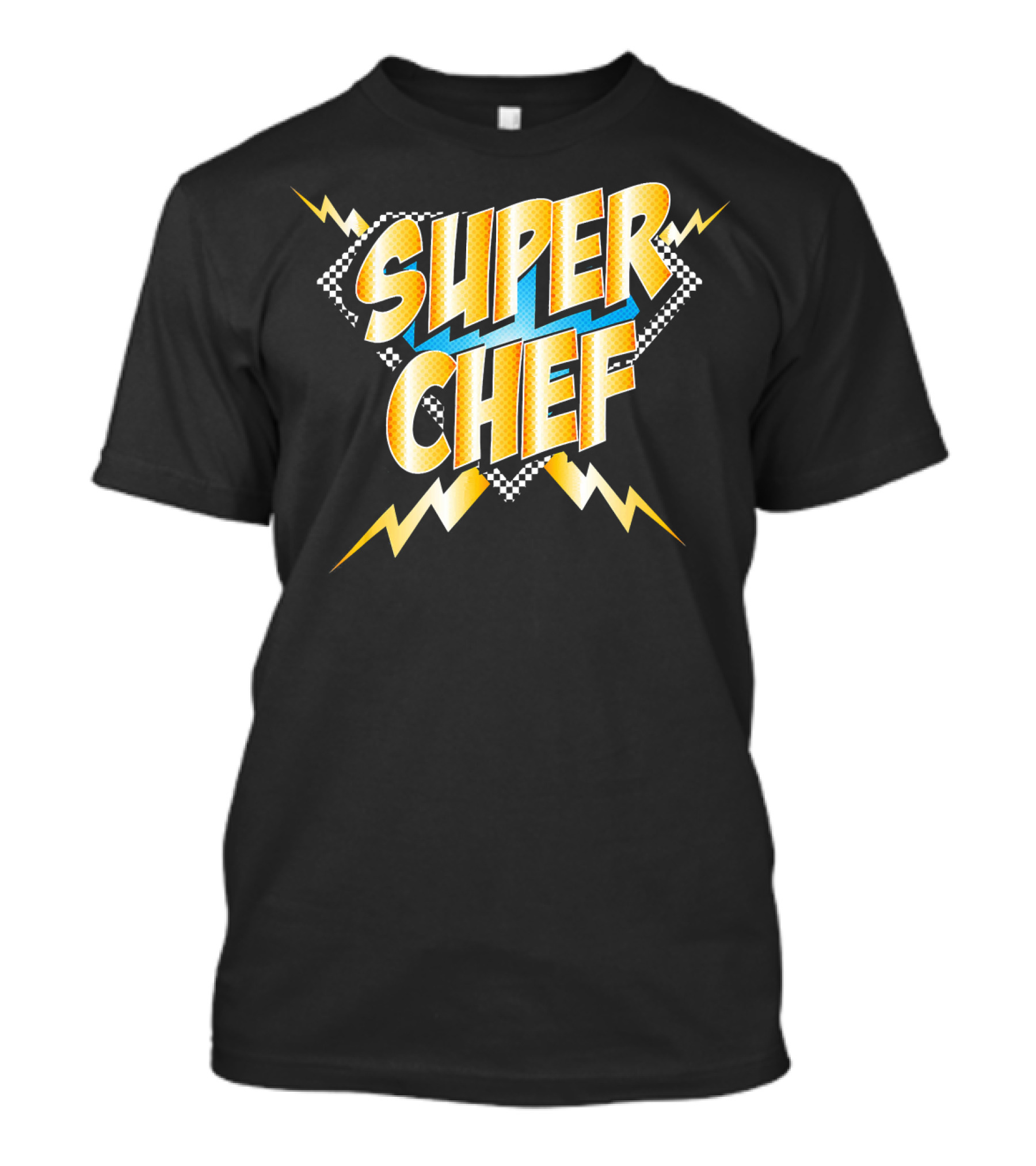 Super Chef Superhero Comic Book Style Bold Lightning T-Shirt
