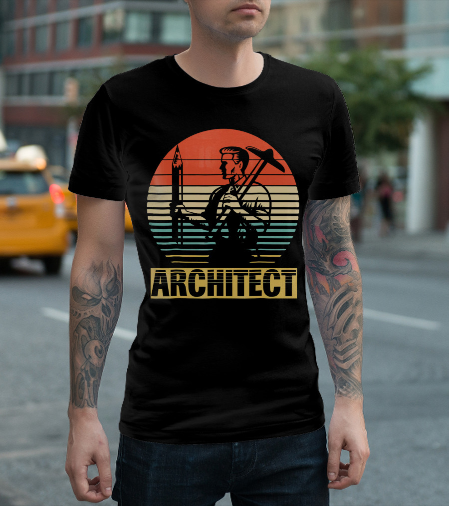 Architect Vintage Style Sunset T-Shirt
