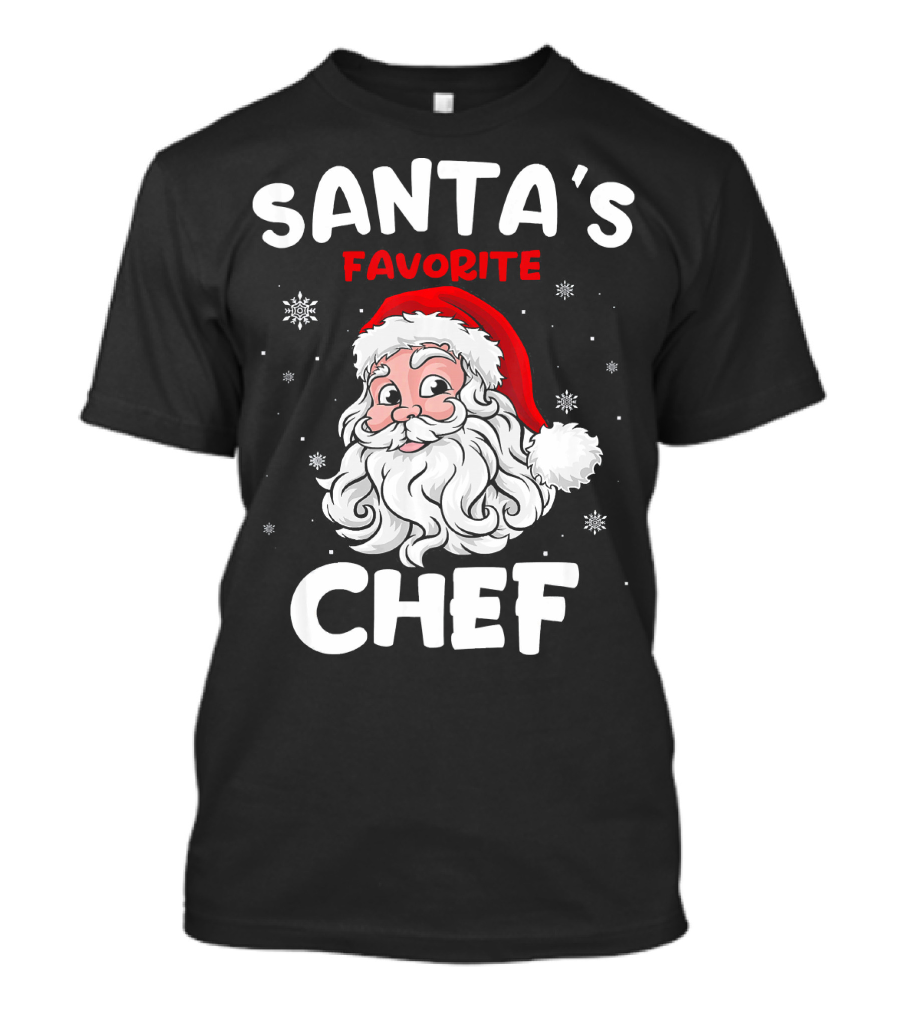 Santa's Favorite Chef Festive Holiday Cooking Santa Hat T-Shirt