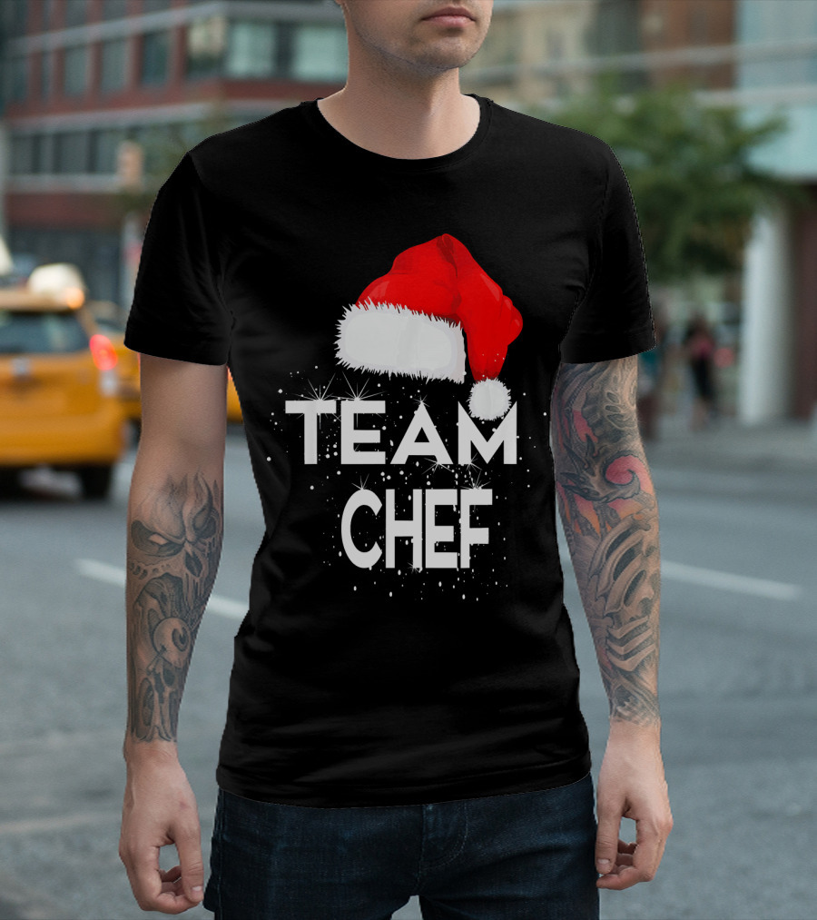 Team Chef Santa Hat Sparkles T-Shirt