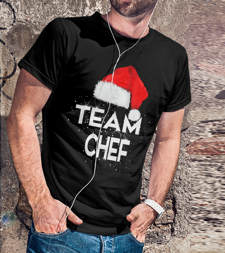Team Chef Santa Hat Sparkles T-Shirt