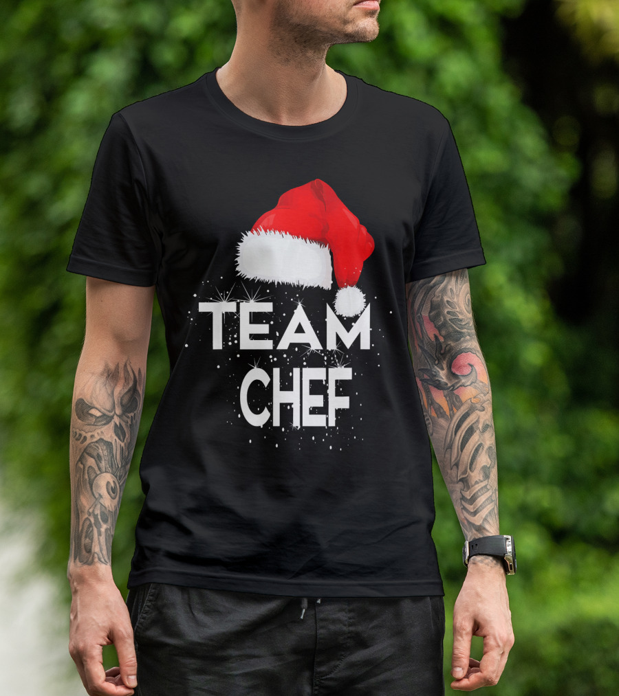 Team Chef Santa Hat Sparkles T-Shirt