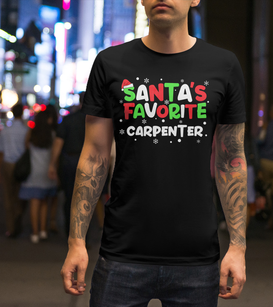 Santa's Favorite Carpenter Holiday Christmas T-Shirt