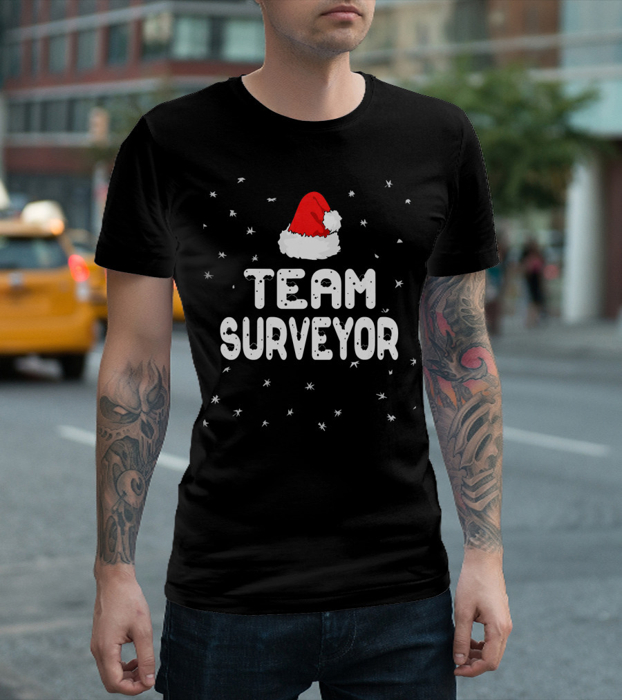 Team Surveyor Santa Hat Festive Holiday T-Shirt