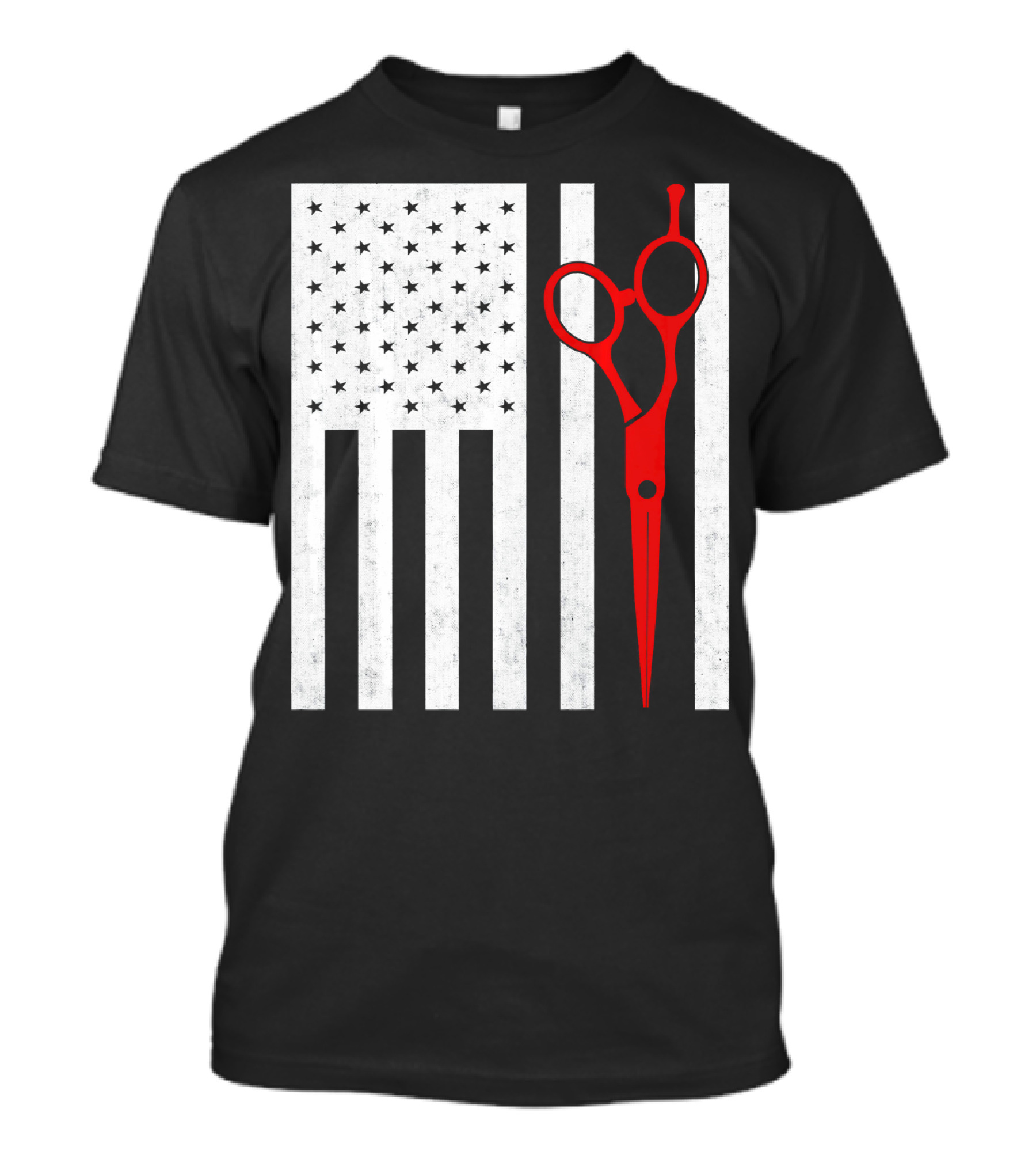 American Barber Scissors USA Flag T-Shirt