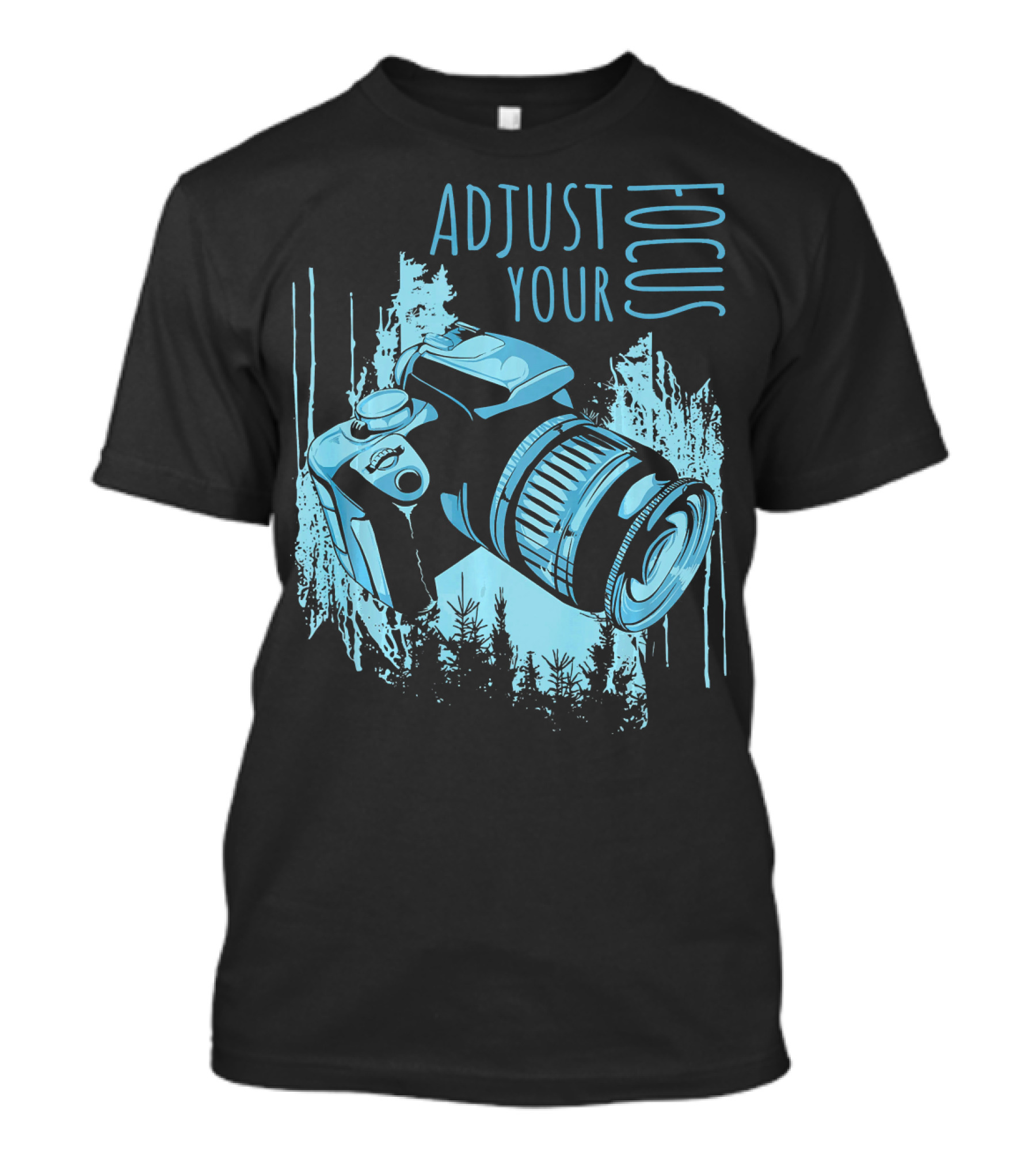 ADJUST YOUR FOCUS Vintage Camera Forest Scene T-Shirt