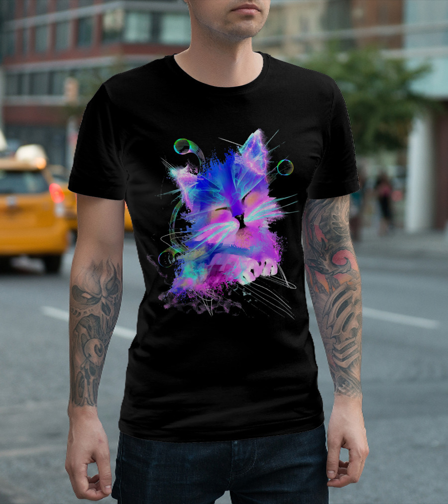 Cute Colorful Rainbow Cat Kitten Fantasy T-Shirt