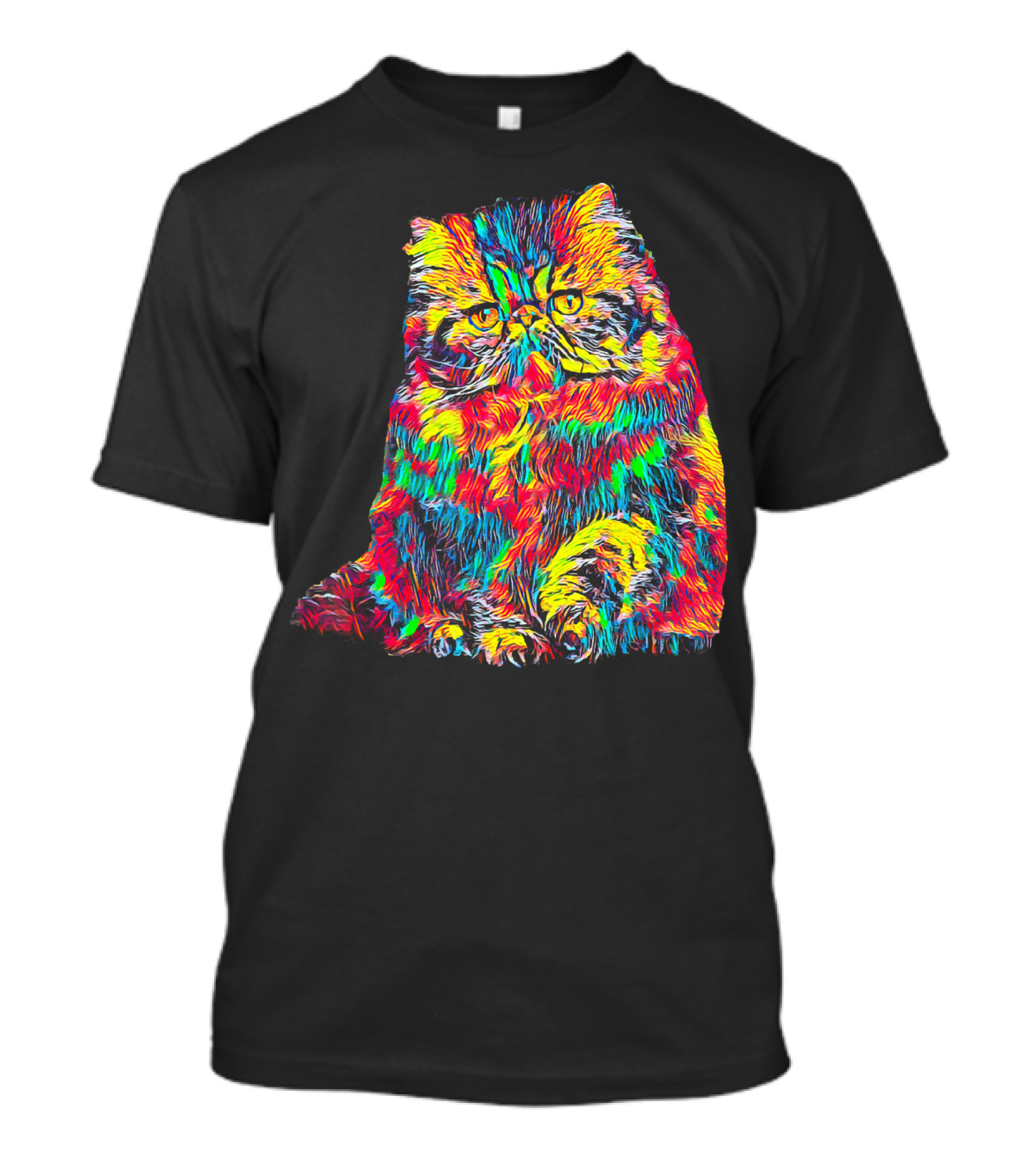 Persian Cat Neon Colorful Pop T-Shirt