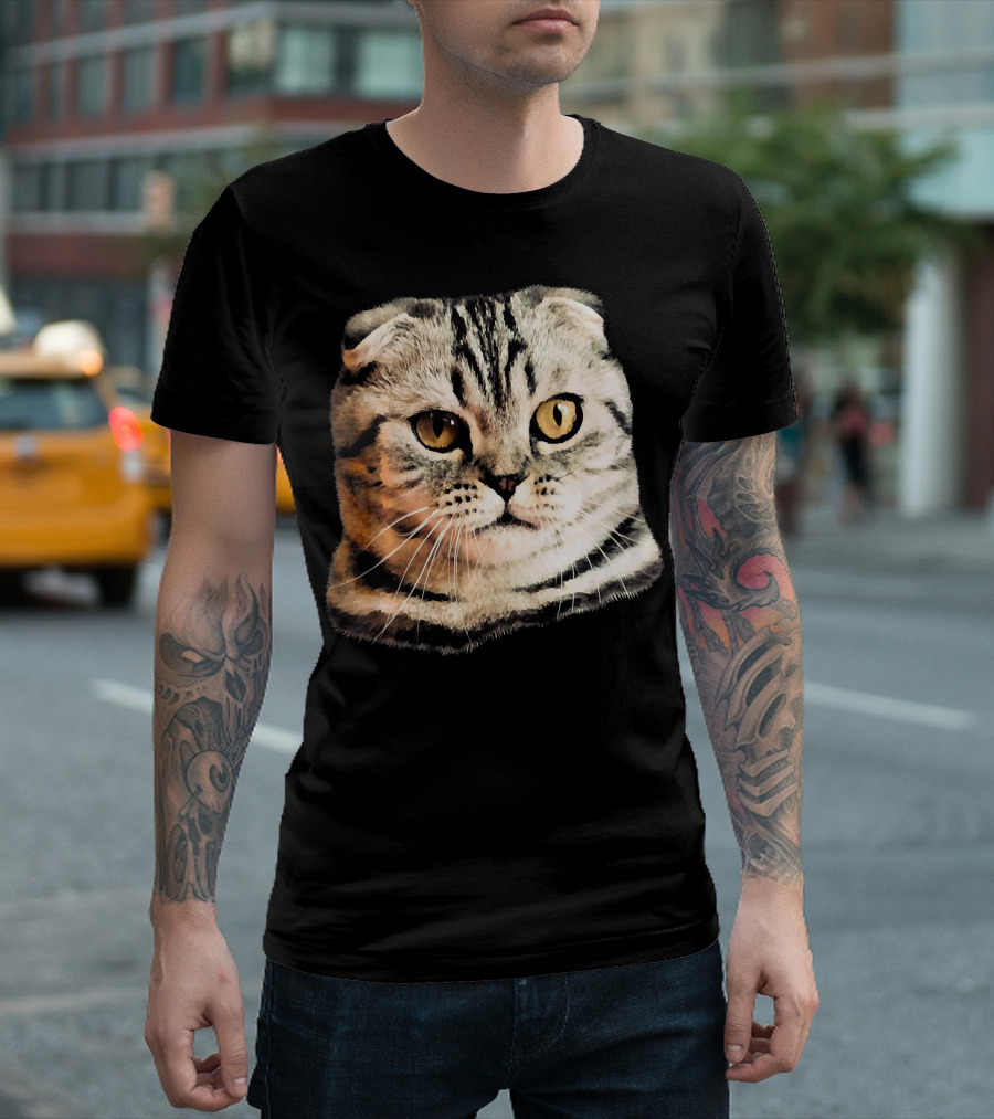 Scottish Fold Cat Face T-Shirt