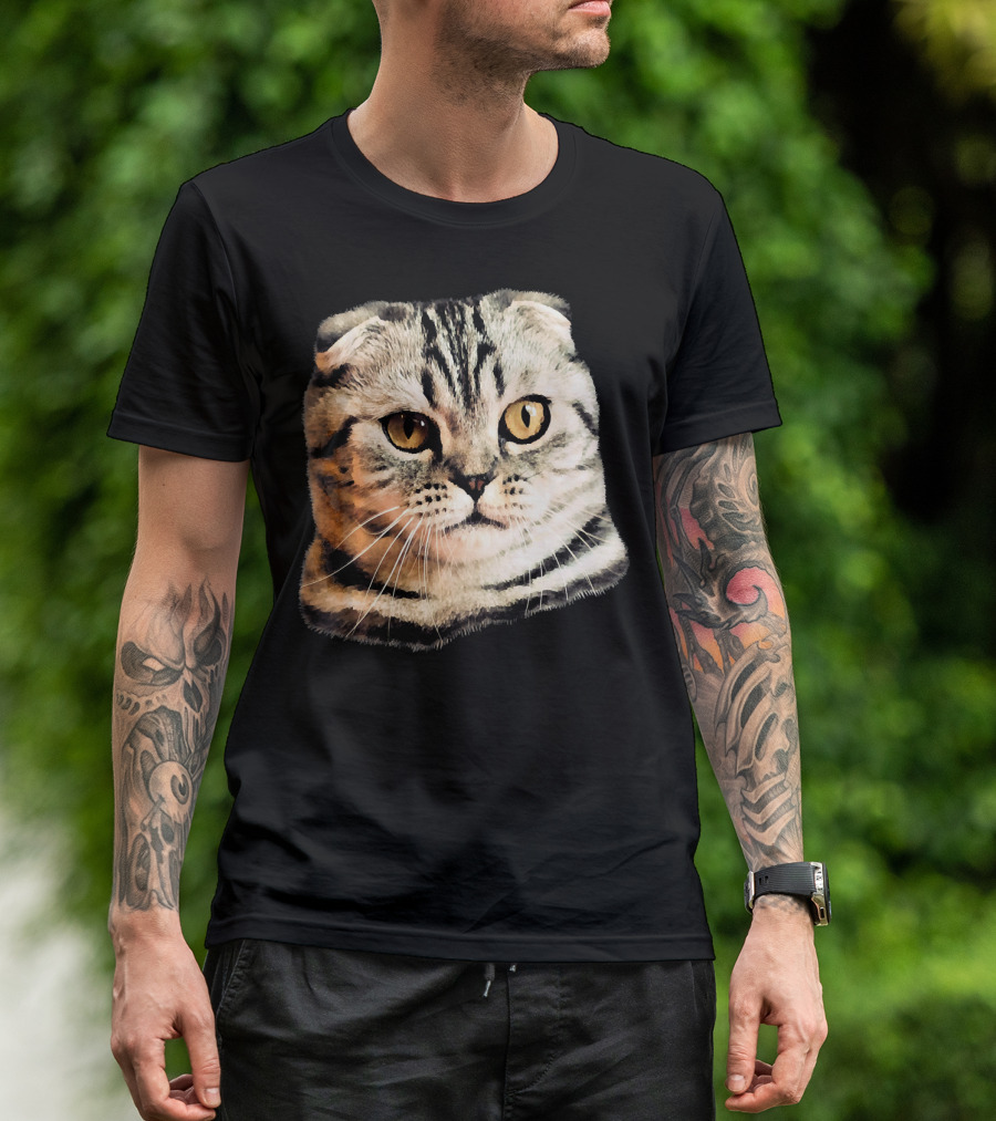 Scottish Fold Cat Face T-Shirt