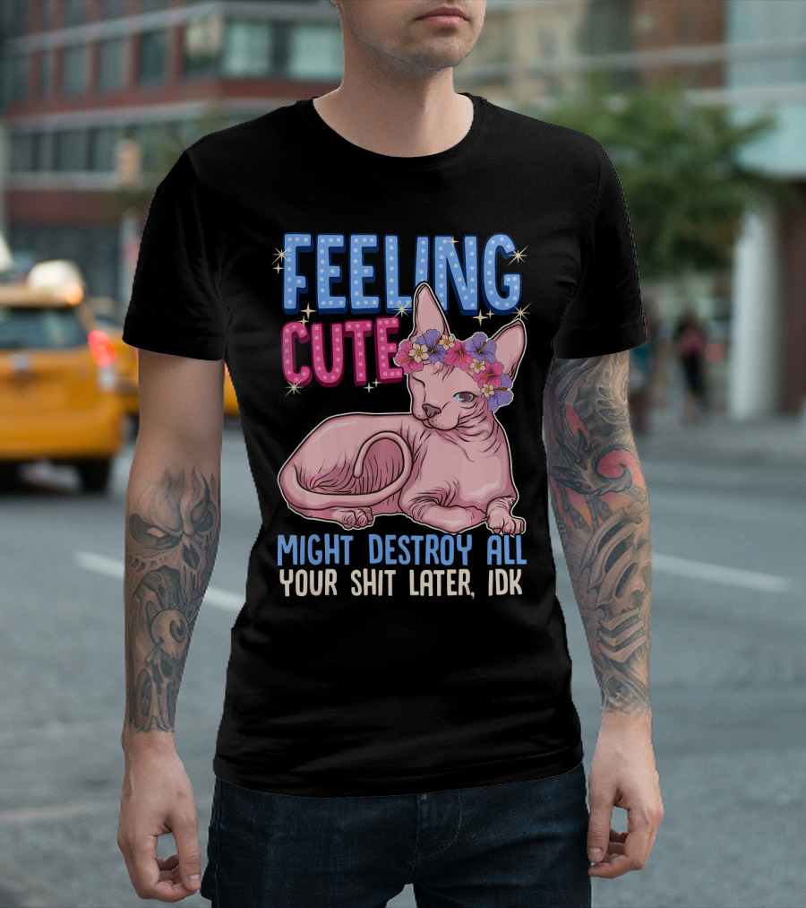 Feeling Cute Sphynx Kitten Might Destroy All Your Shit Later IDK T-Shirt