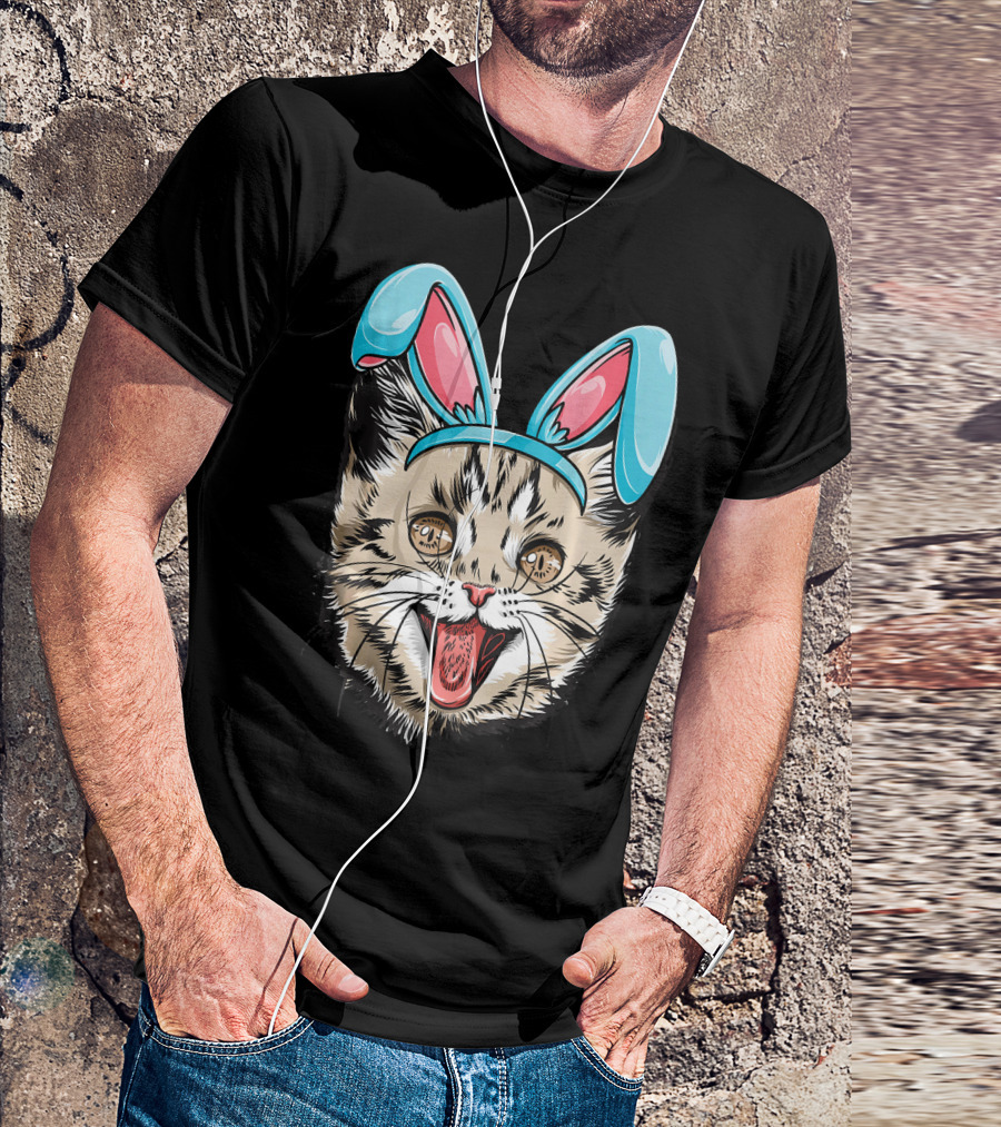 Easter Bunny Ears Cat Kitty Kitten T-Shirt