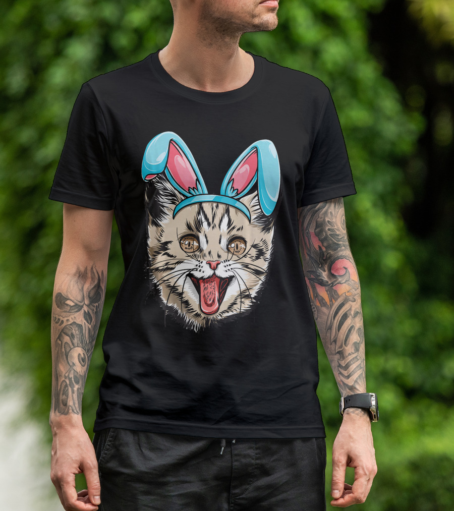 Easter Bunny Ears Cat Kitty Kitten T-Shirt