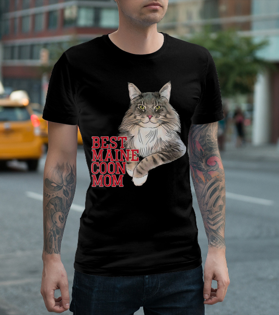 BEST MAINE COON MOM Funny Cat T-Shirt