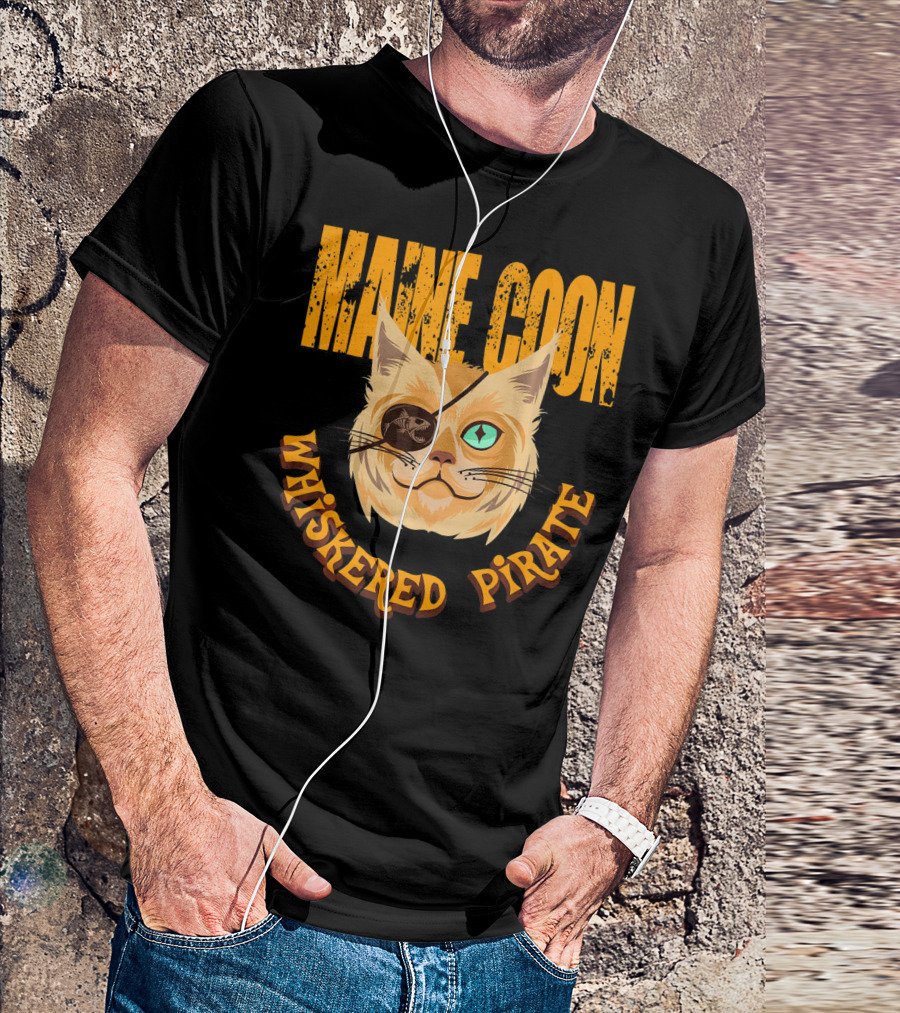 Maine Coon Whiskered Pirate T-Shirt