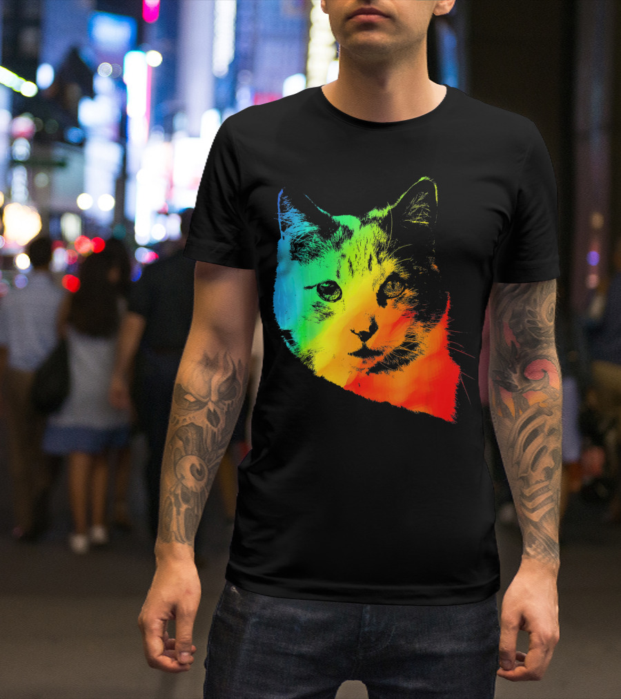 CALICO CAT Vibrant Rainbow T-Shirt