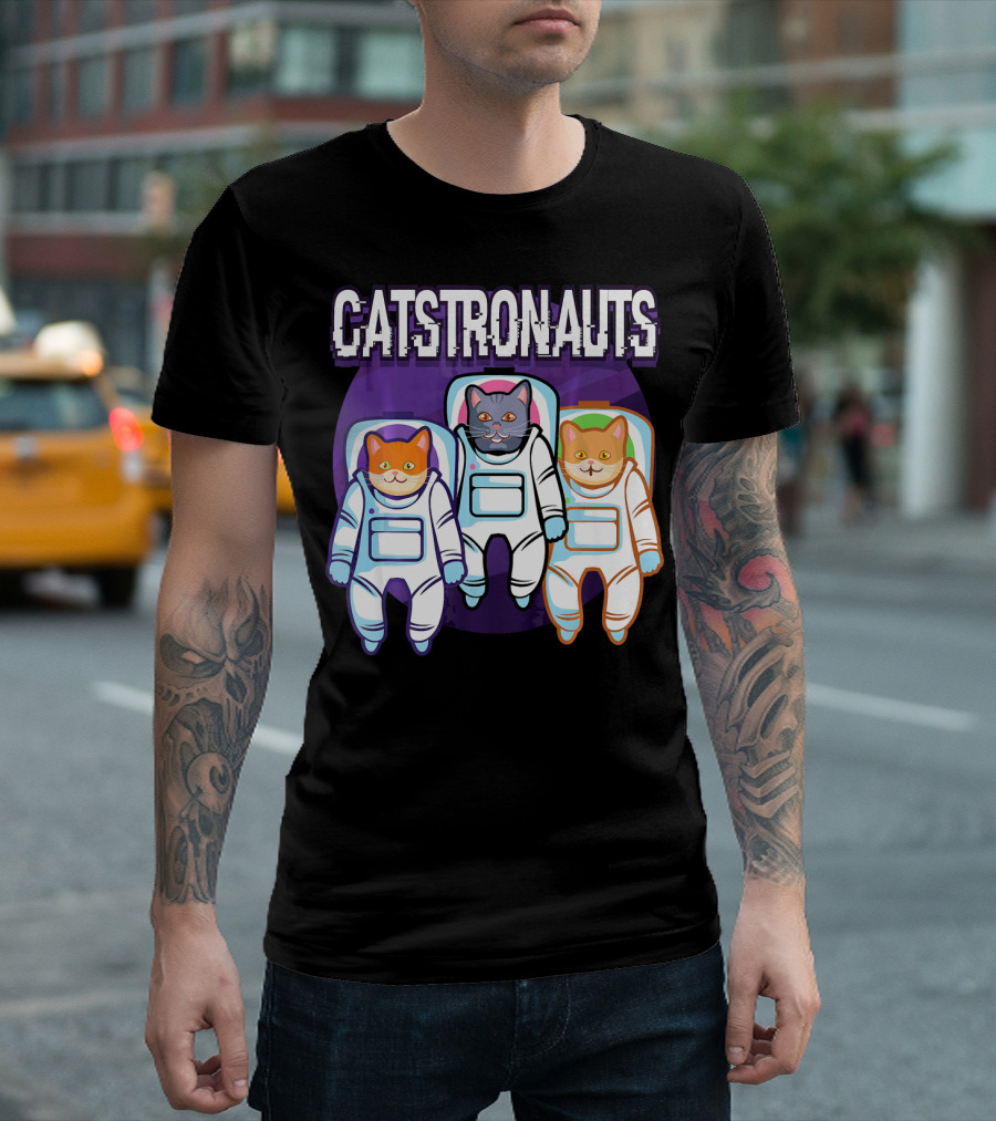 Catstronauts Space Cats in Astronaut Suits T-Shirt