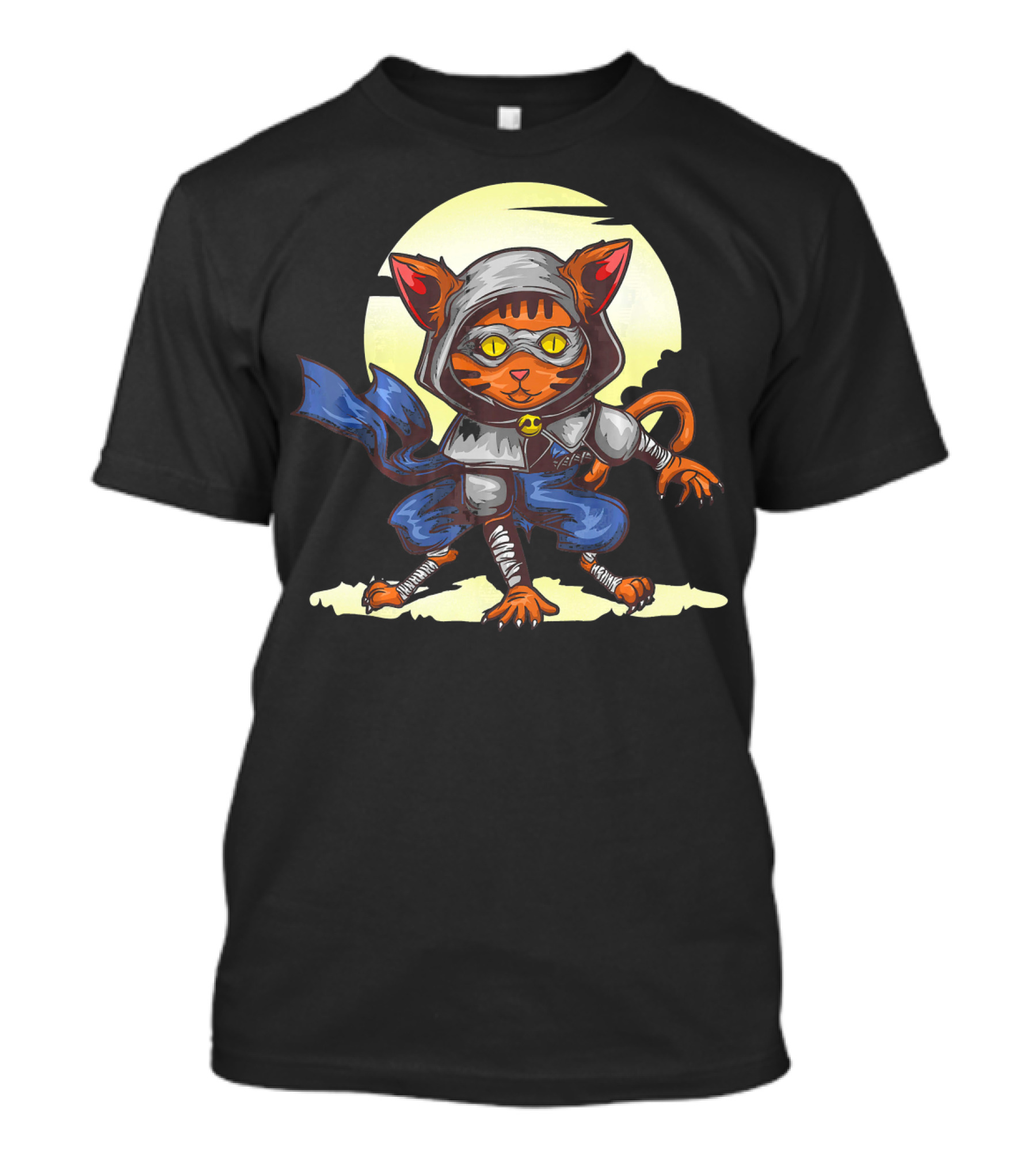 Ninja Cat Funny Kitten And Kitty Lover Moonlit Adventure T-Shirt