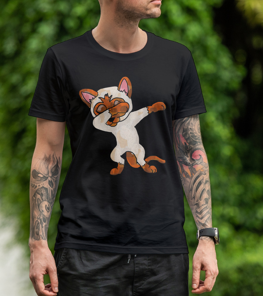 Cute And Funny Dabbing Siamese Cat Kitty Dab T-Shirt