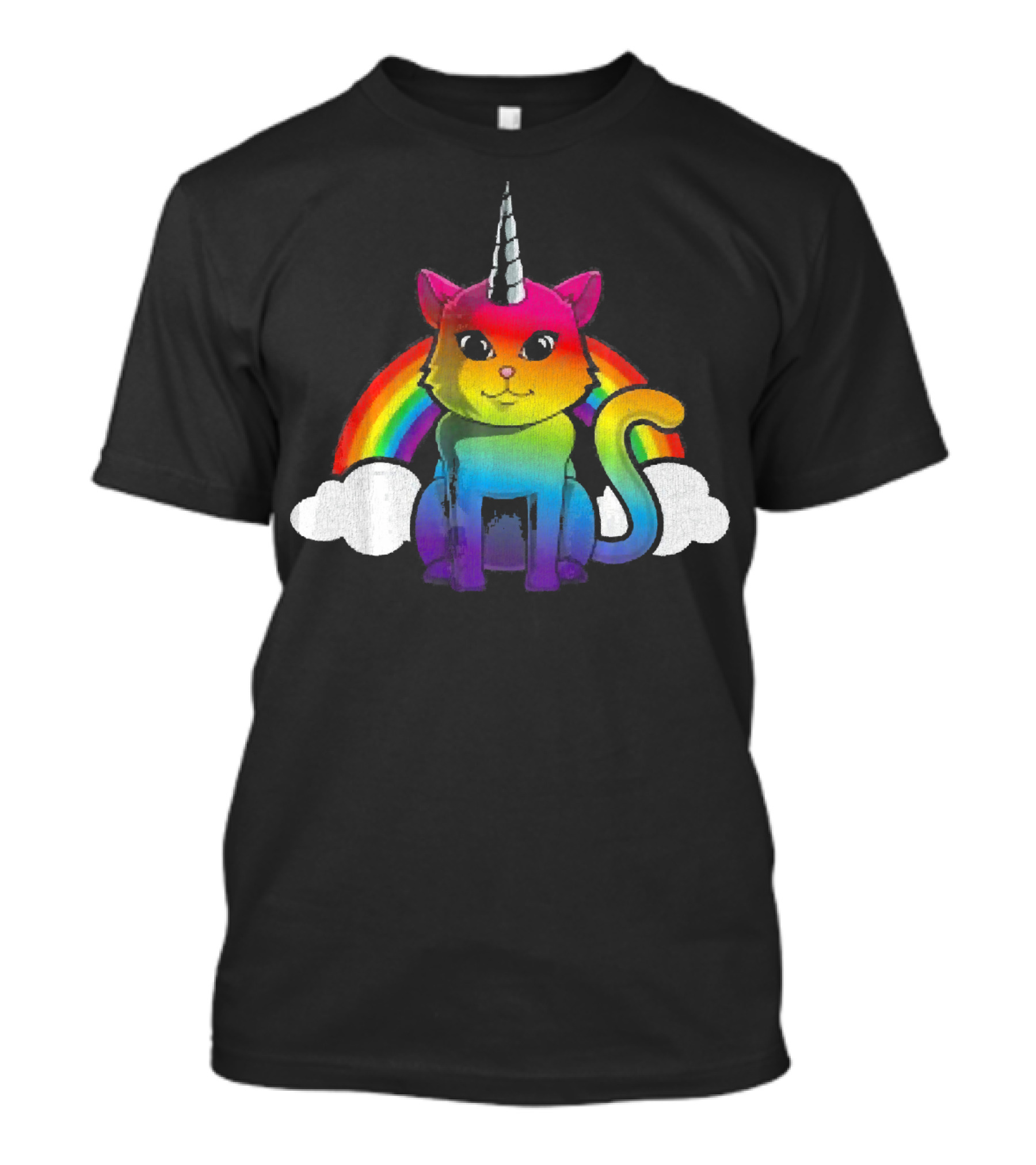Funny Rainbow Unicorn Cat Kittycorn Girls T-Shirt