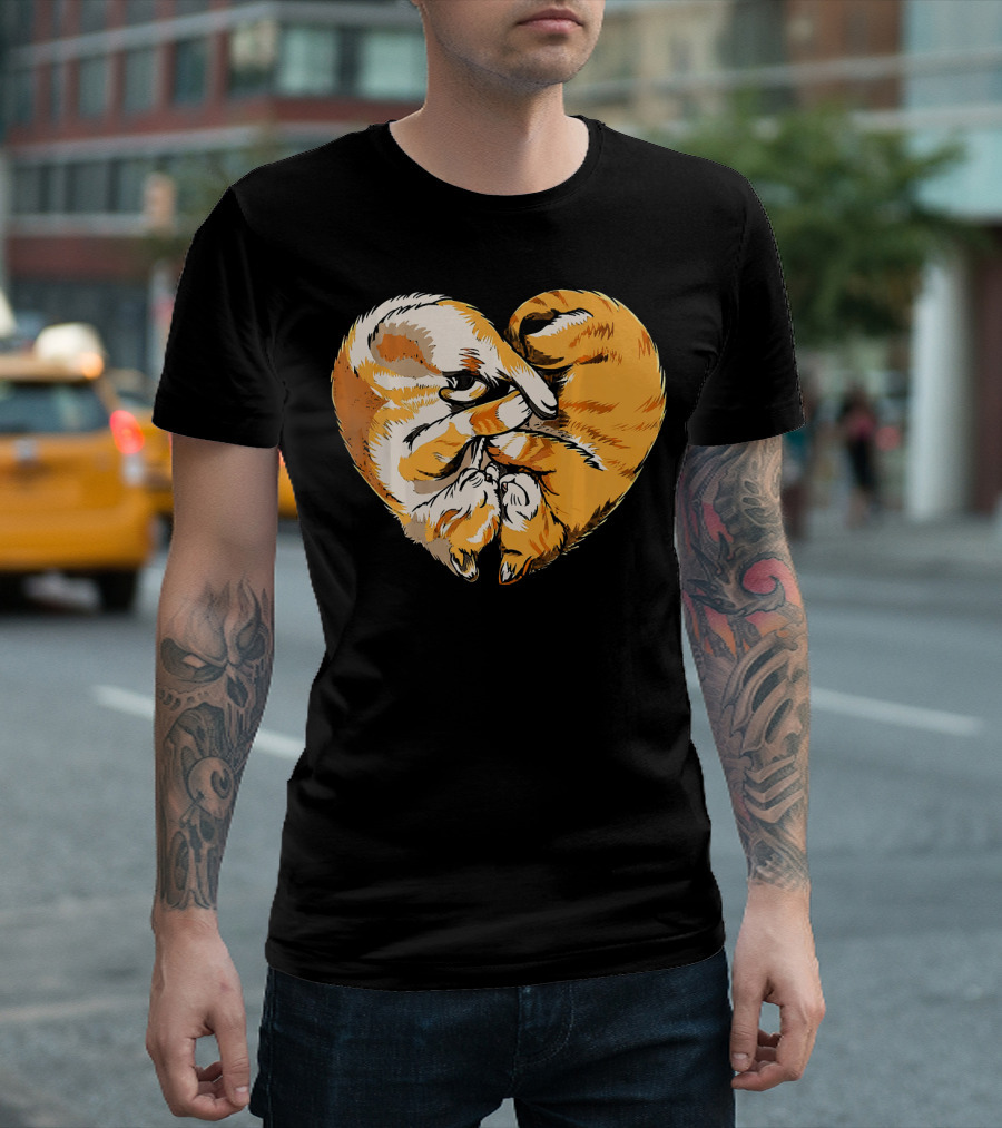 Cute Womens Love Cat Heart Couple Catmas Cats in Heart Shape T-Shirt
