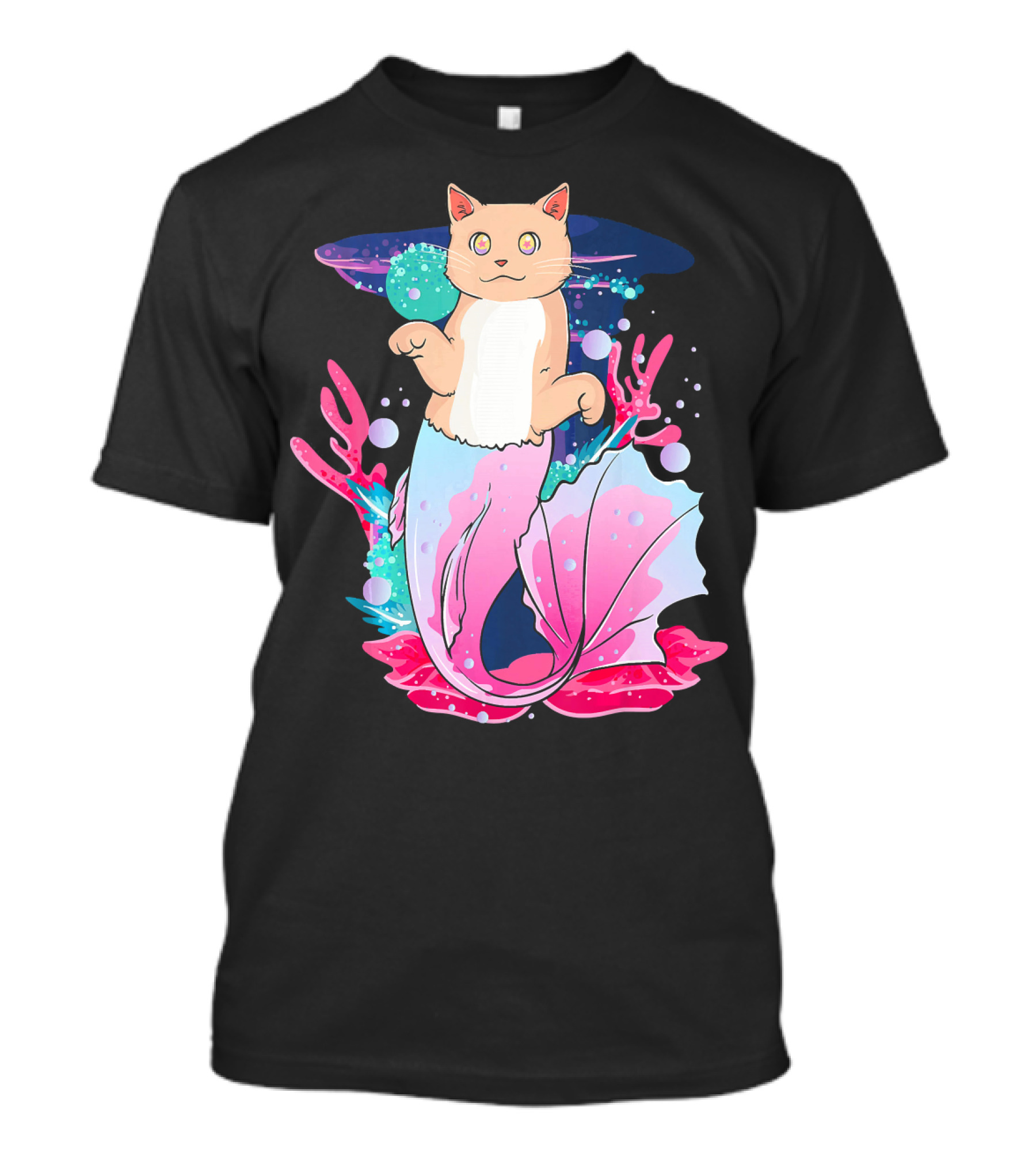 Purrmaid Cat Mermaid Rainbow Colorful Ocean Fantasy T-Shirt