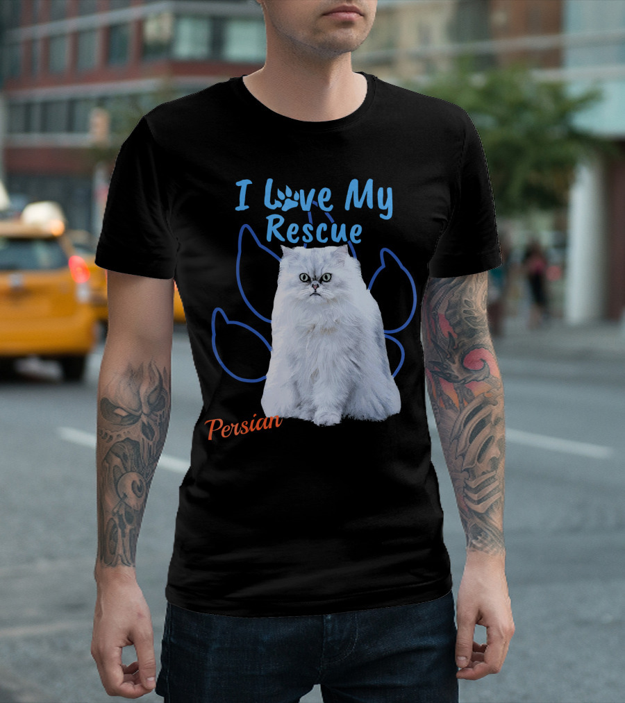 I Love My Rescue Persian Cat T-Shirt