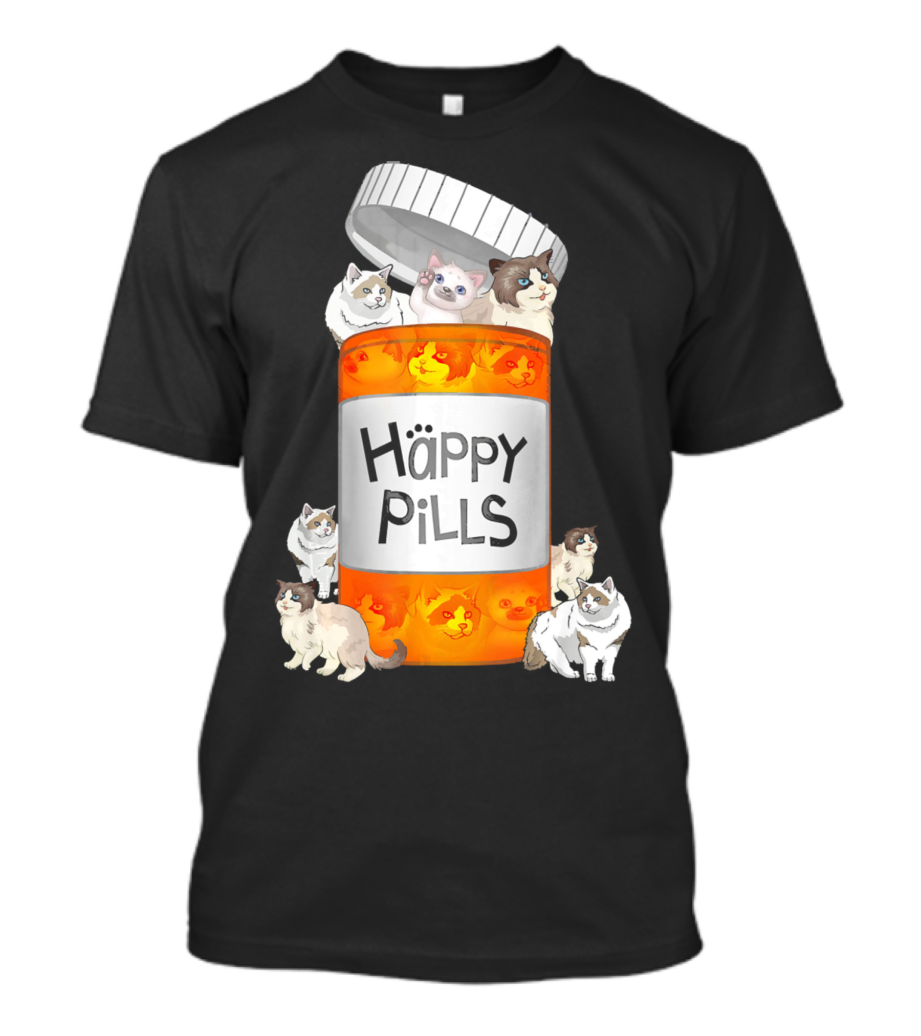 Happy Pills Ragdoll Cat T-Shirt
