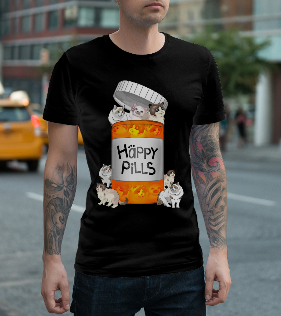 Happy Pills Ragdoll Cat T-Shirt