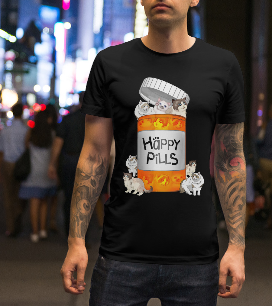 Happy Pills Ragdoll Cat T-Shirt