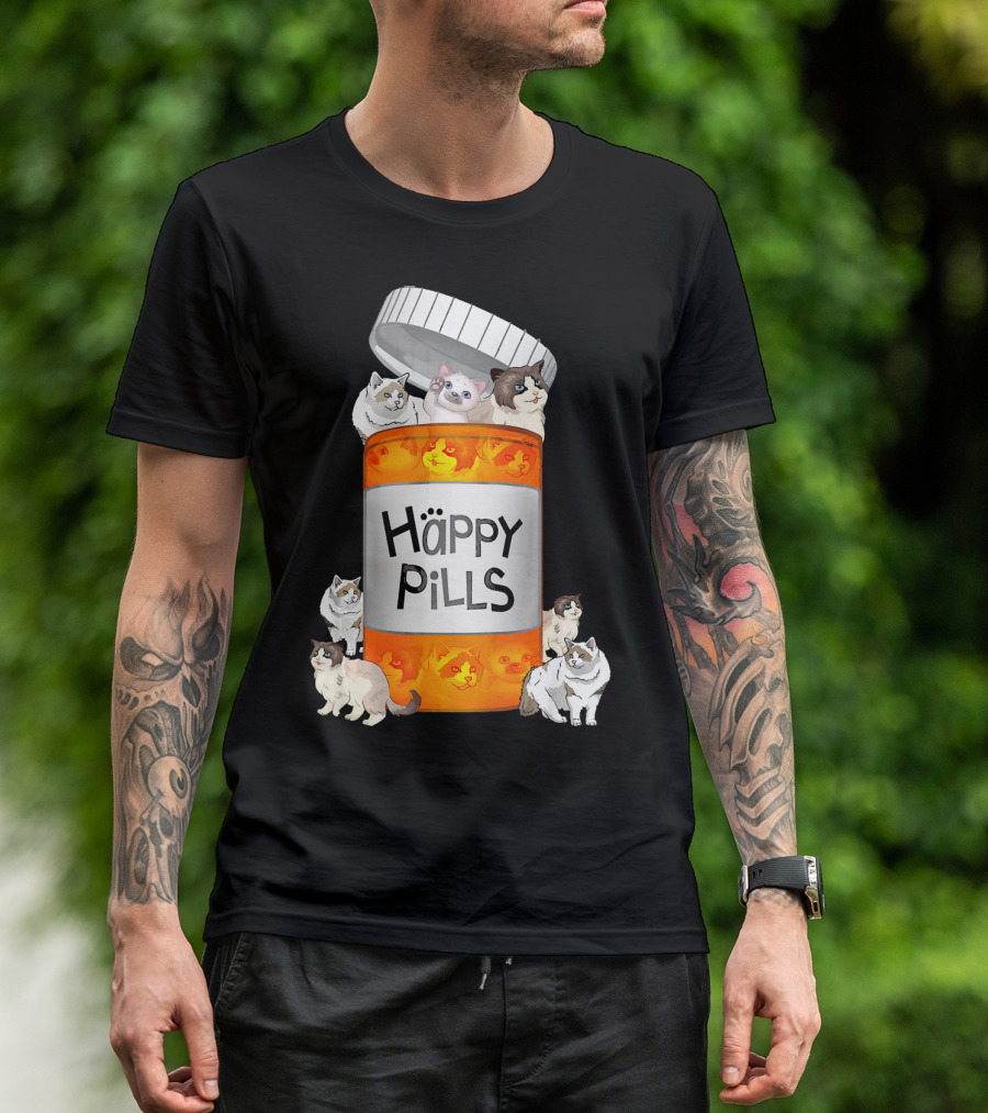 Happy Pills Ragdoll Cat T-Shirt