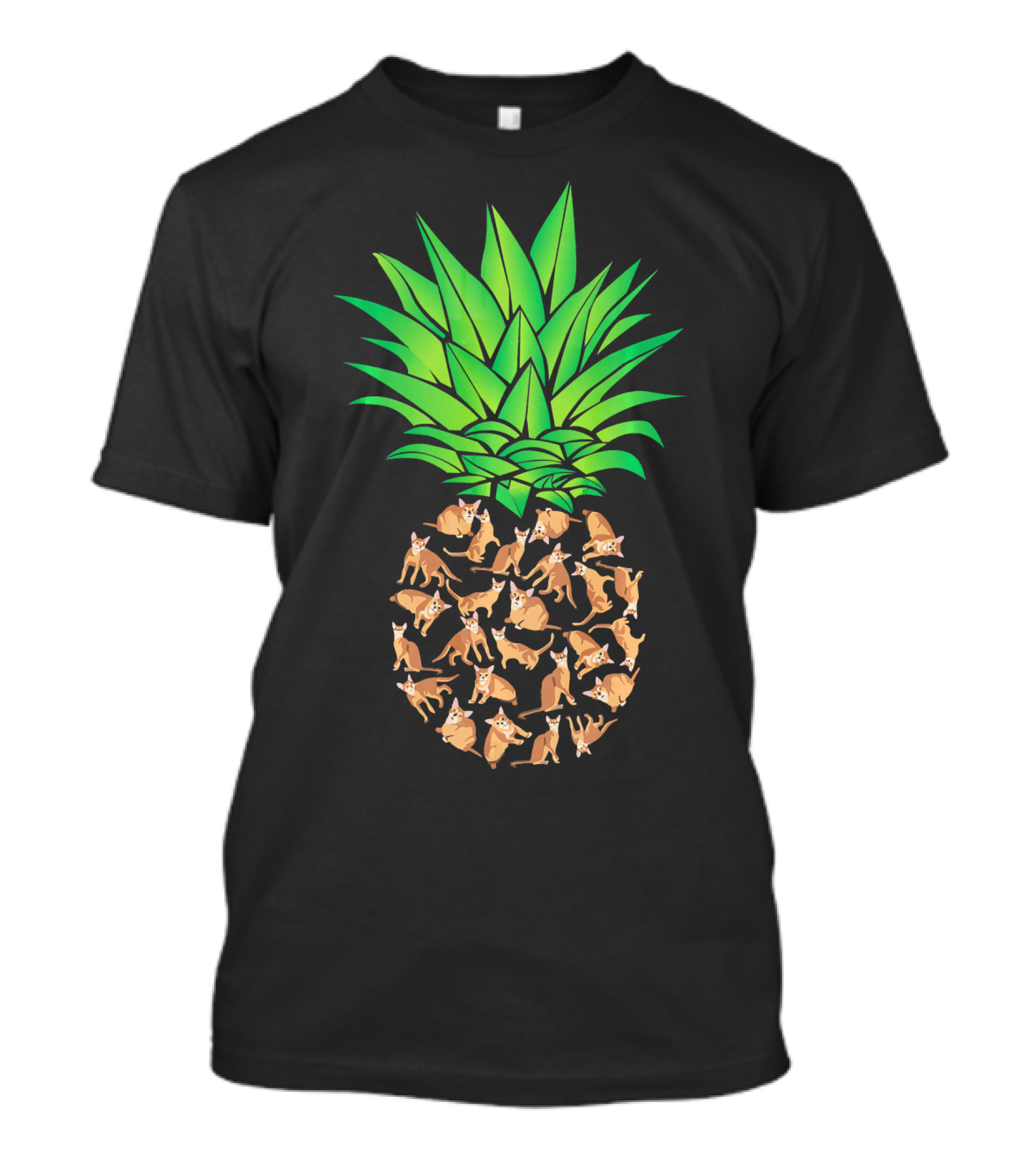 Abyssinian Cat Pineapple Pattern For Cat Owners T-Shirt
